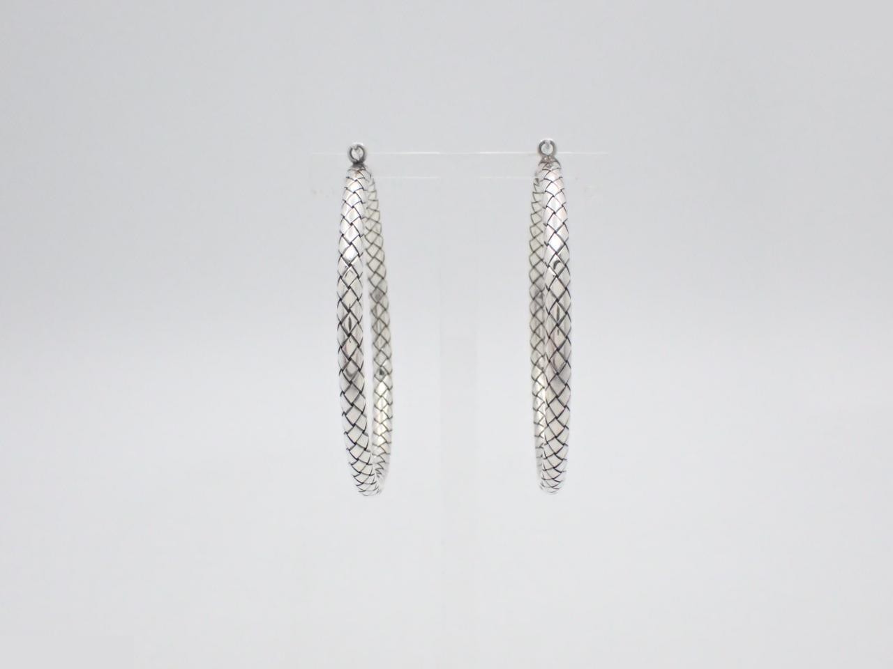 Intrecciato (precious metal) hoop earrings, SV925, 21.0g — view 2