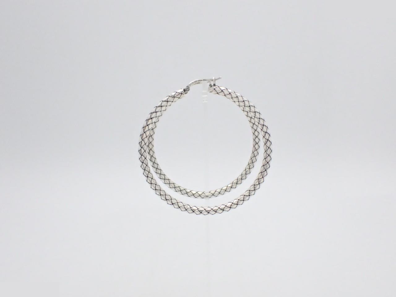 Intrecciato (precious metal) hoop earrings, SV925, 21.0g — view 3