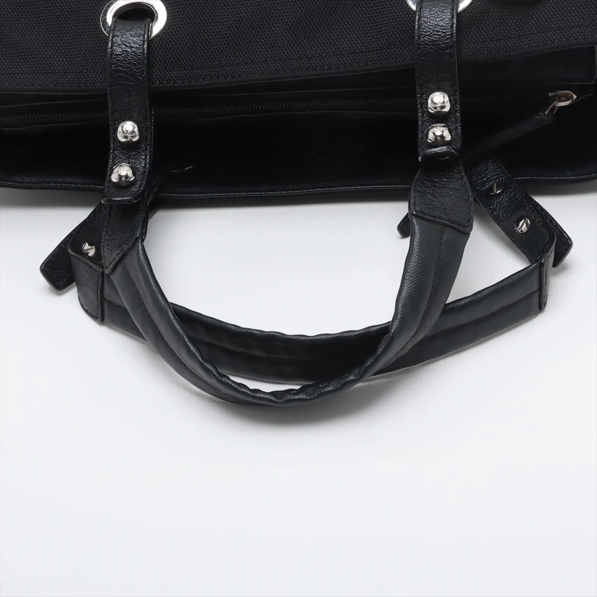 Paris Biarritz GM Coated Canvas Tote Bag, Black with Silver Hardware, Item No. 11194875, Series No. 11 — view 5