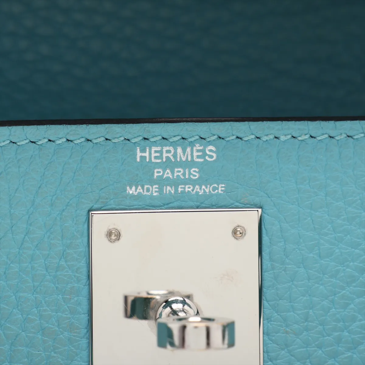[Individually packaged] Hermes Kelly 28 Retournée Taurillon Clemence Blue Atoll Silver Hardware T: 2015 — view 12