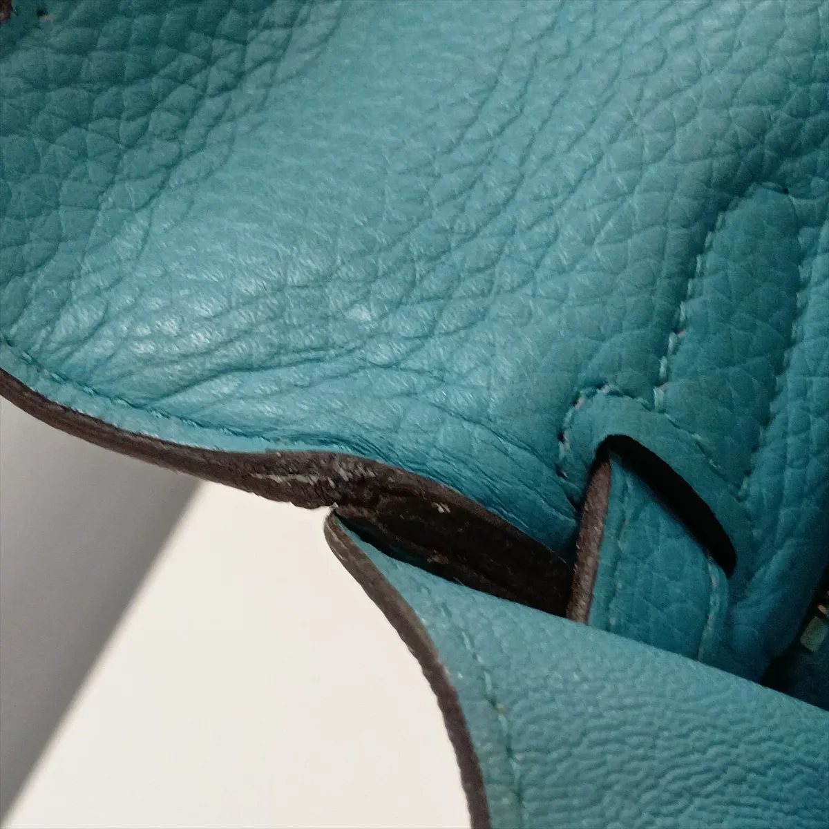 [Individually packaged] Hermes Kelly 28 Retournée Taurillon Clemence Blue Atoll Silver Hardware T: 2015 — view 15