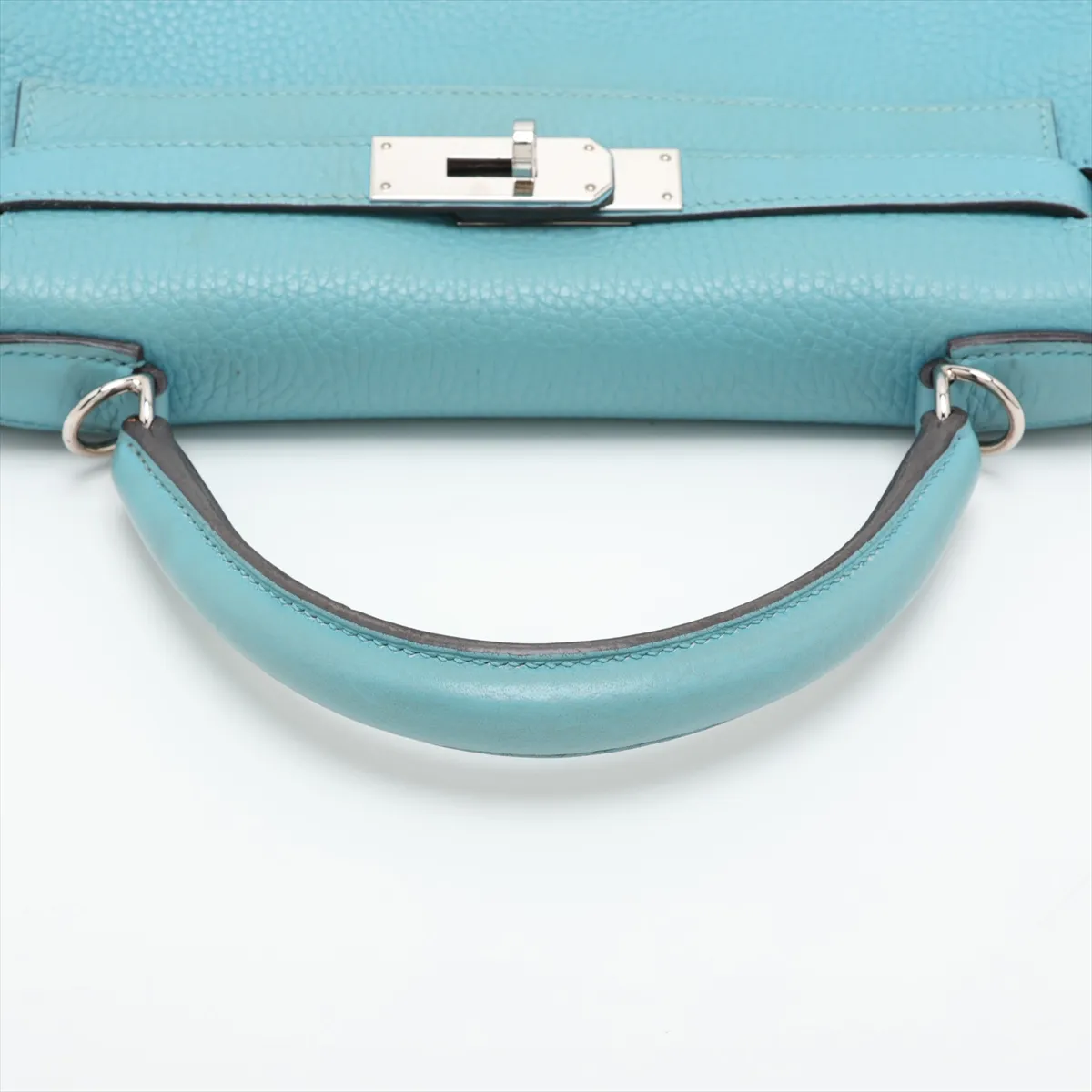 [Individually packaged] Hermes Kelly 28 Retournée Taurillon Clemence Blue Atoll Silver Hardware T: 2015 — view 5