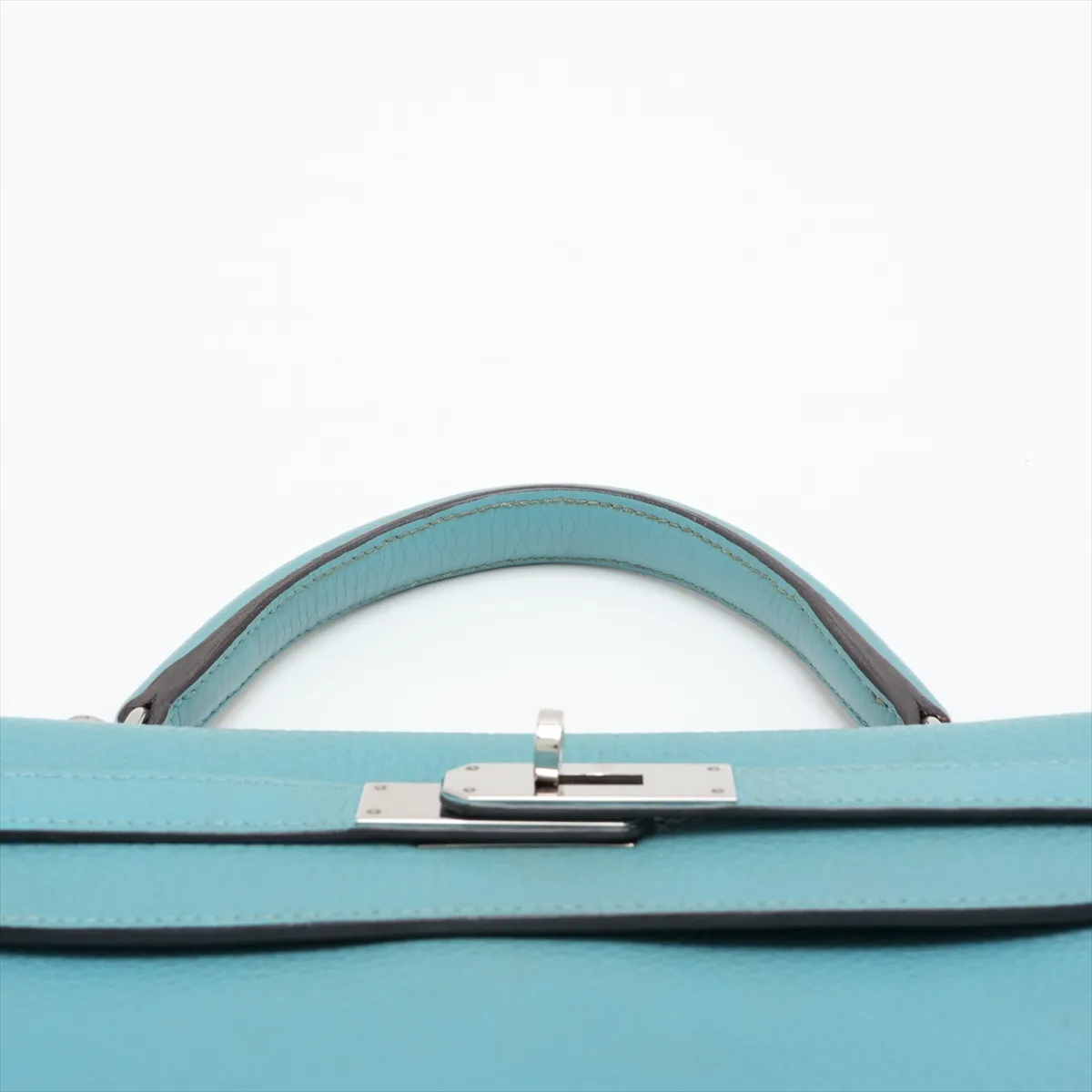 [Individually packaged] Hermes Kelly 28 Retournée Taurillon Clemence Blue Atoll Silver Hardware T: 2015 — view 6