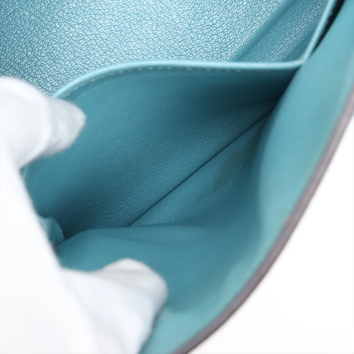 [Individually packaged] Hermes Kelly 28 Retournée Taurillon Clemence Blue Atoll Silver Hardware T: 2015 — view 9