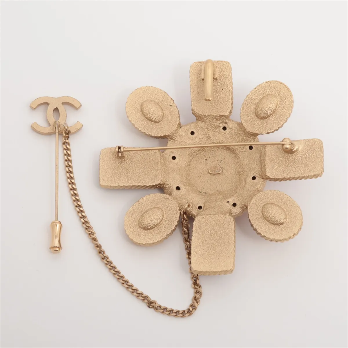 Coco Mark 02P Brooch, GP x Rhinestone x Colored Stone, — view 2