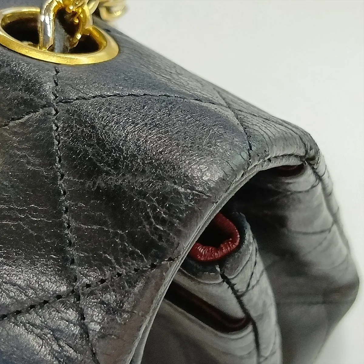 Matelassé 25 Lambskin Double Flap Double Chain Bag, Black with Gold Hardware, 1403396, Series 1, A01112 — view 12