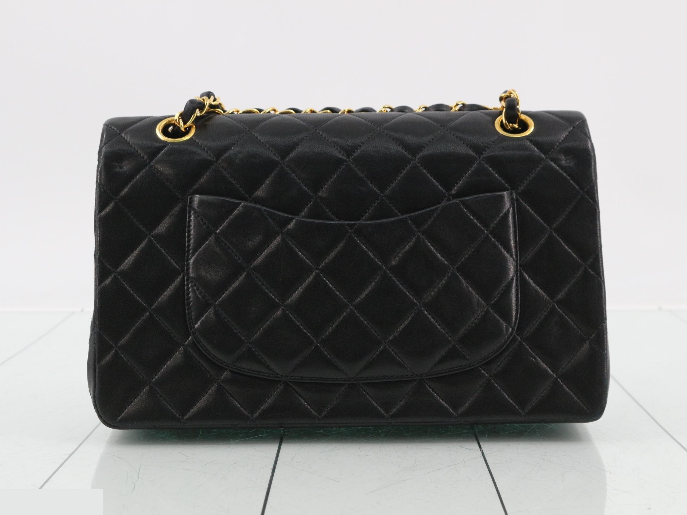 Matelassé 25 Double Chain Shoulder Bag, Double Flap, Lambskin, Black, Series 2, W23 — view 2