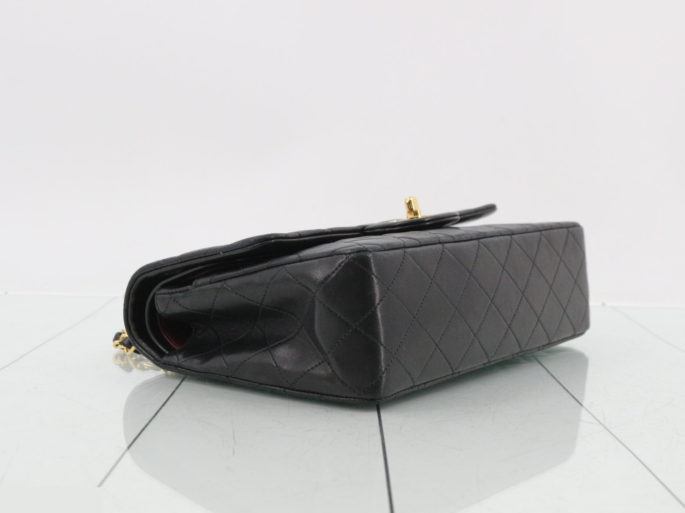 Matelassé 25 Double Chain Shoulder Bag, Double Flap, Lambskin, Black, Series 2, W23 — view 5