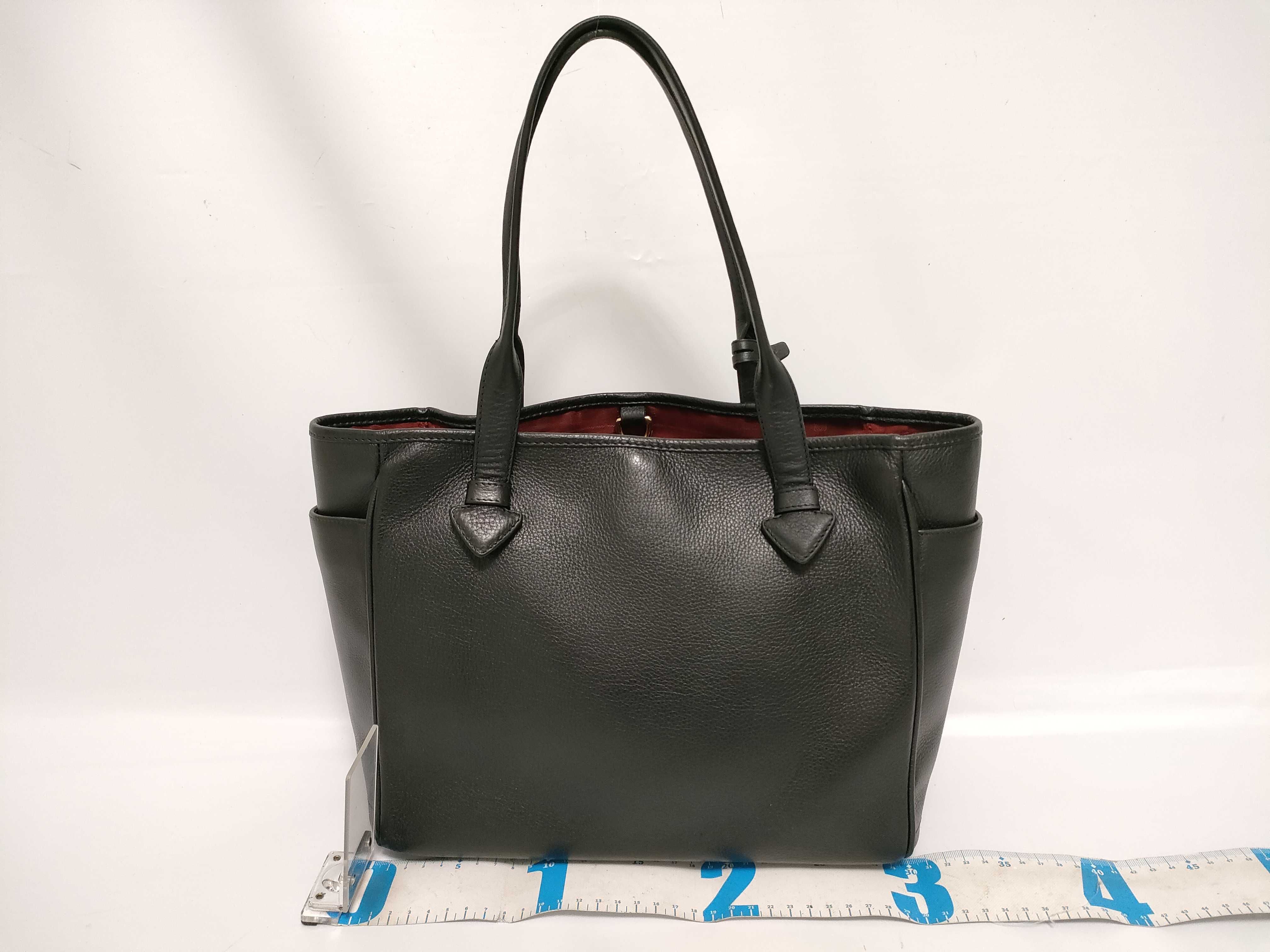 Heritage Leather Tote Bag, Black, Serial Number — view 2