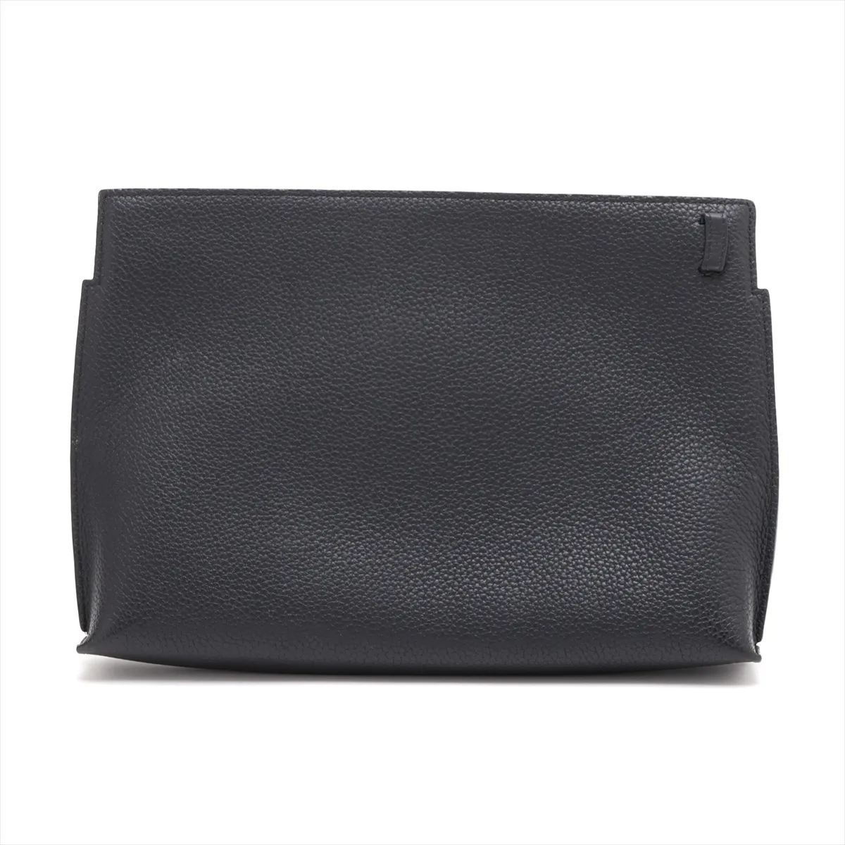 Anagram T Pouch Leather Clutch Bag Black — view 2