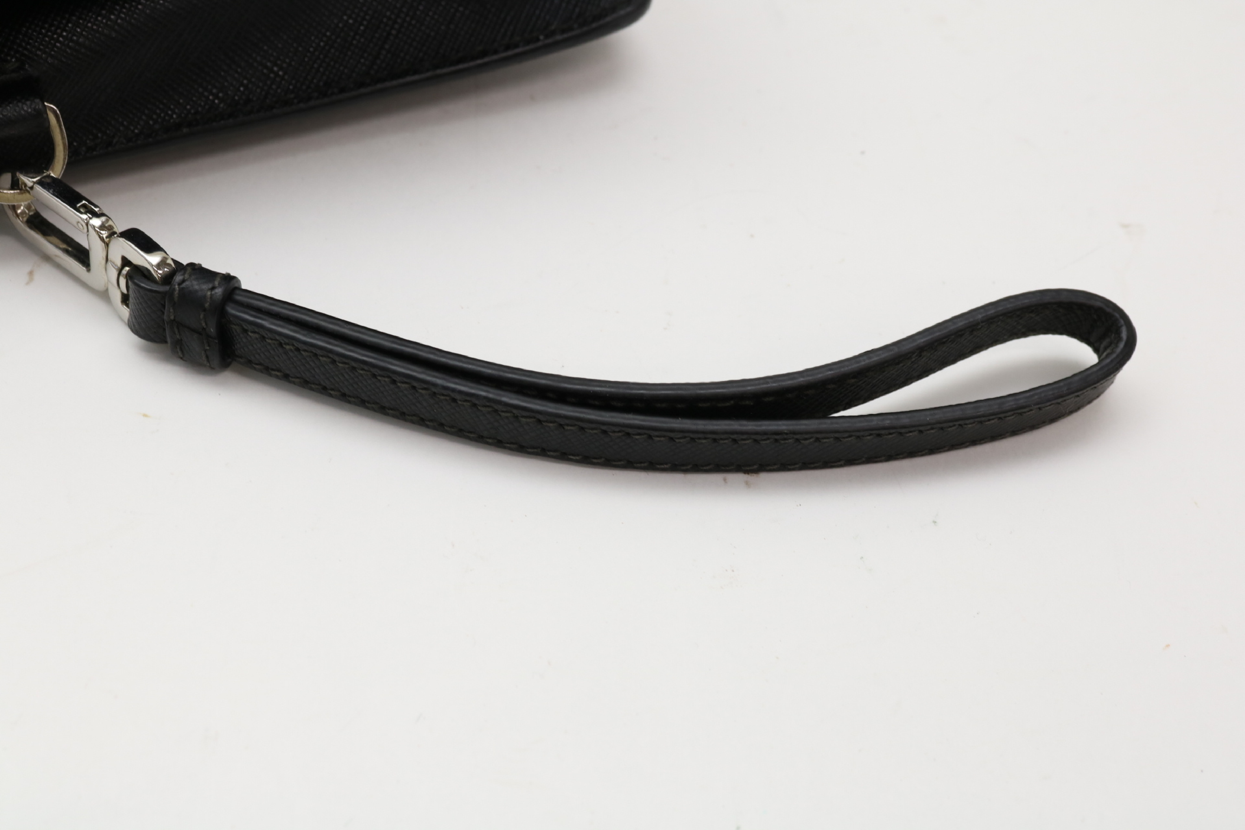 Saffiano Leather Porter Clutch Bag — view 7