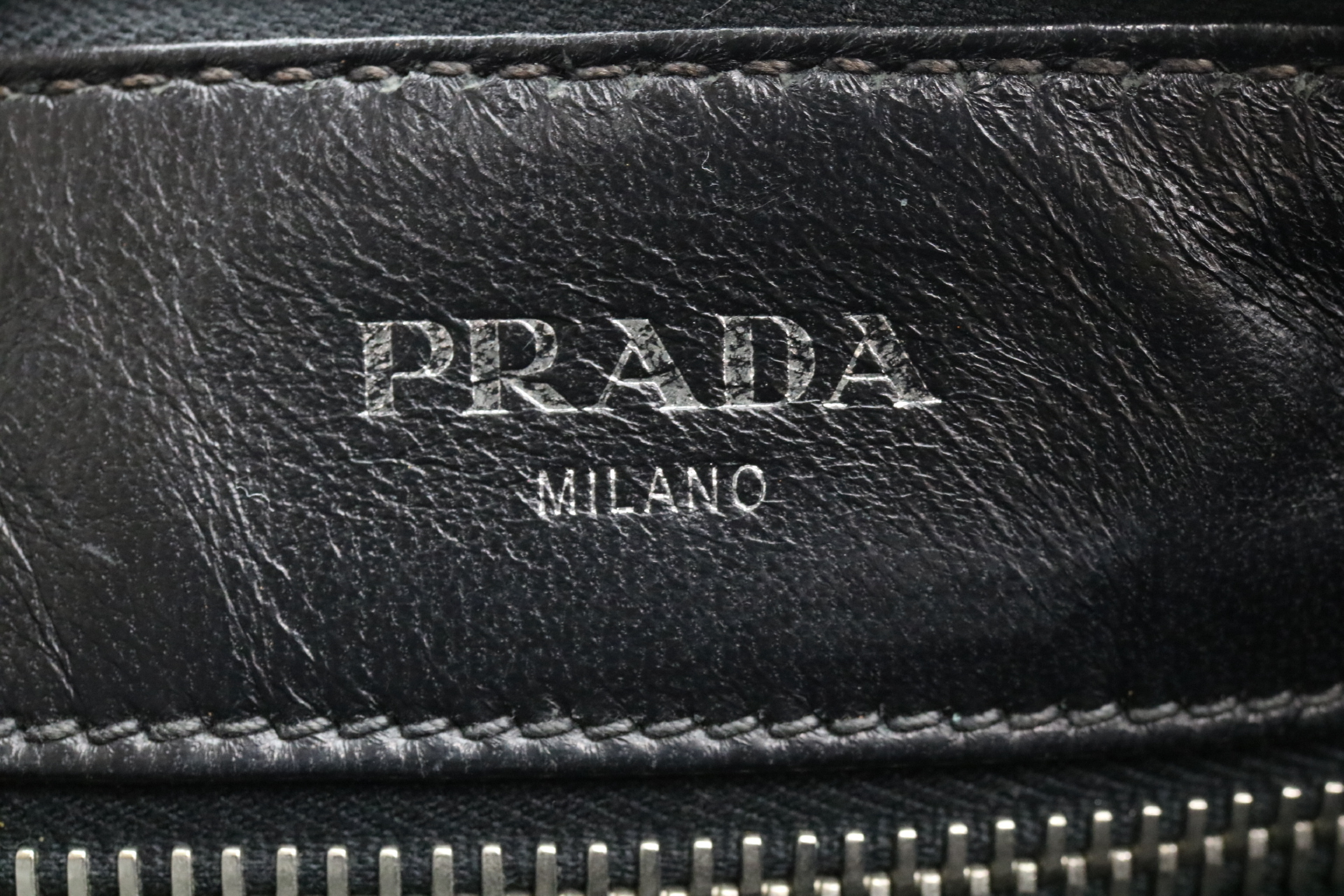 Saffiano Leather Porter Clutch Bag — view 9