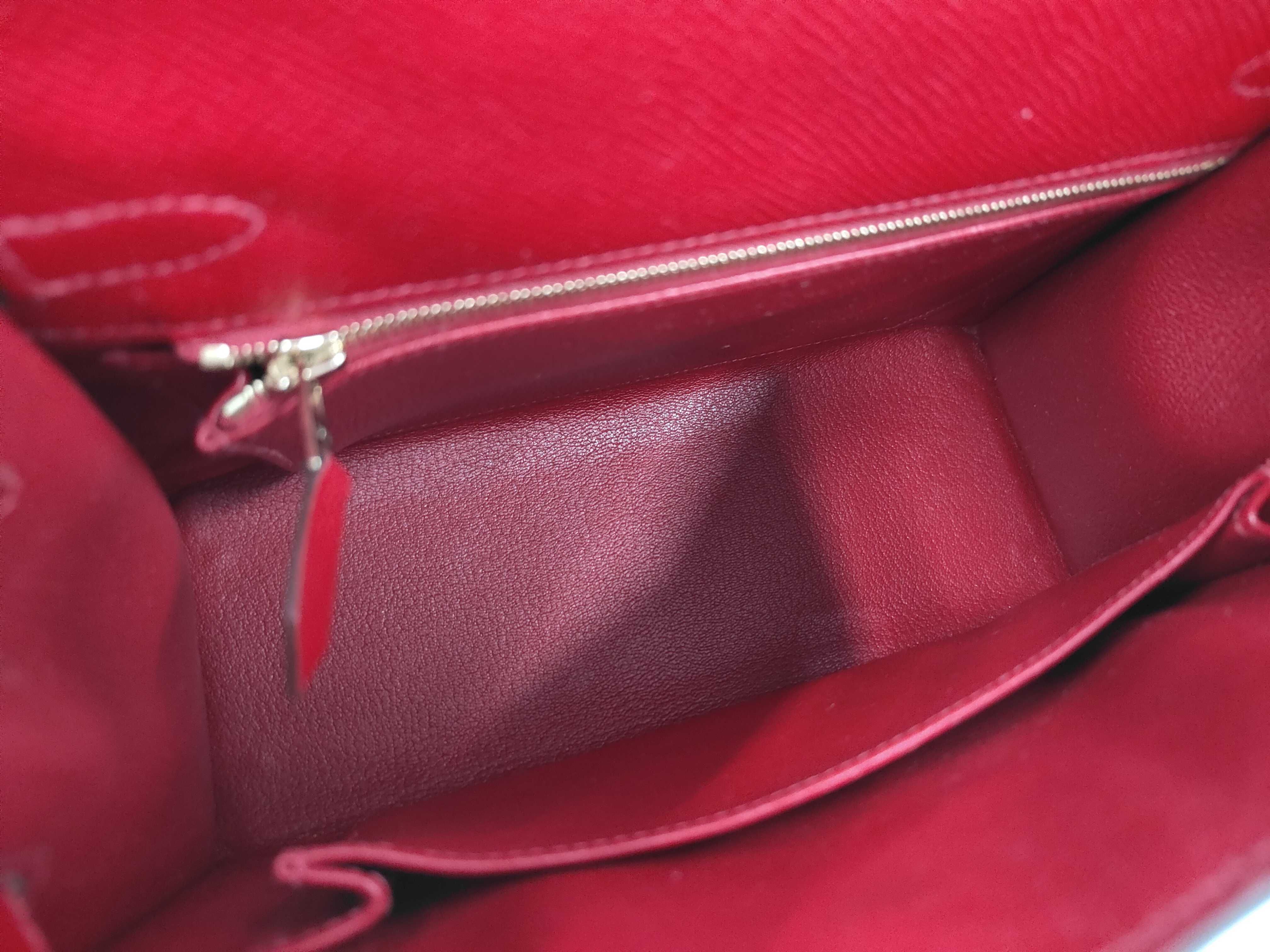 Kelly 25, Veau Epsom leather, Rouge Casaque, gold hardware, U stamp, handbag — view 8