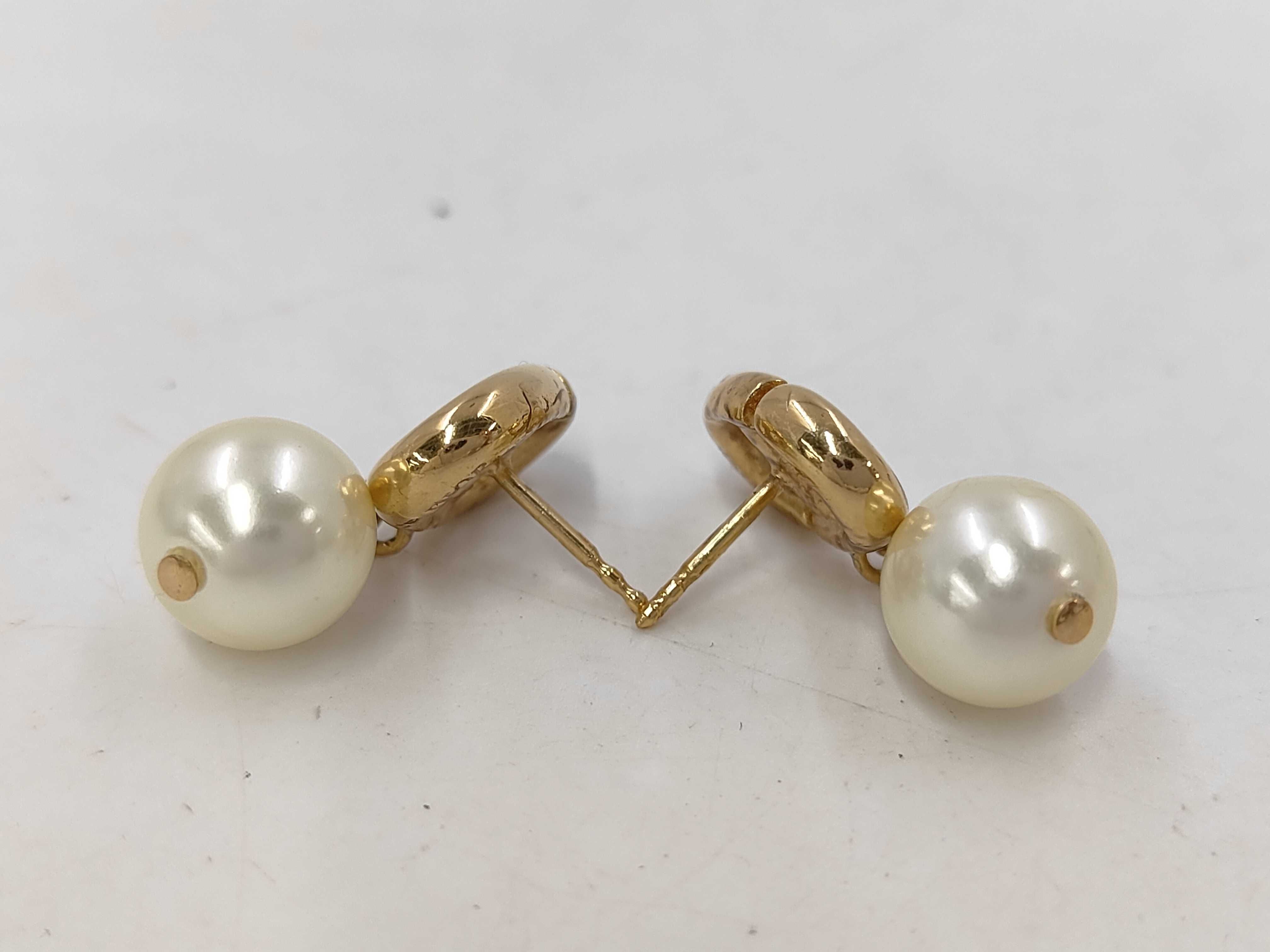 Faux Pearl CD Logo Earrings — view 3