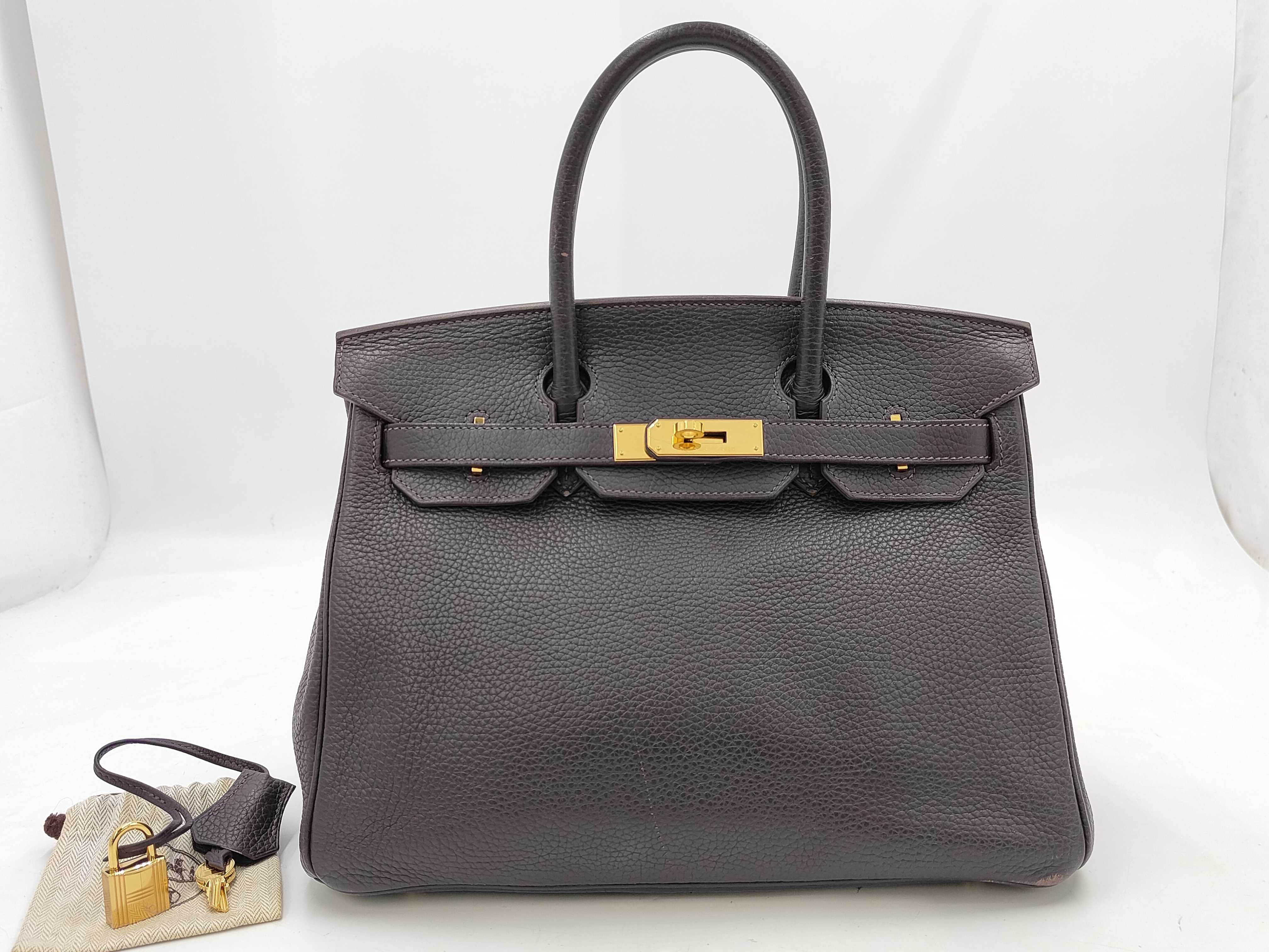 Birkin 30 Togo Purple Gold Hardware R Handbag