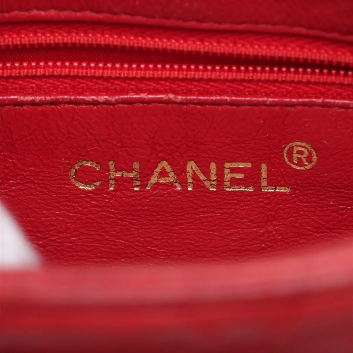 Matelassé Lambskin Chain Shoulder Bag, Red with Gold Hardware, Item No. 1717017 (Serial No. 1) — view 9