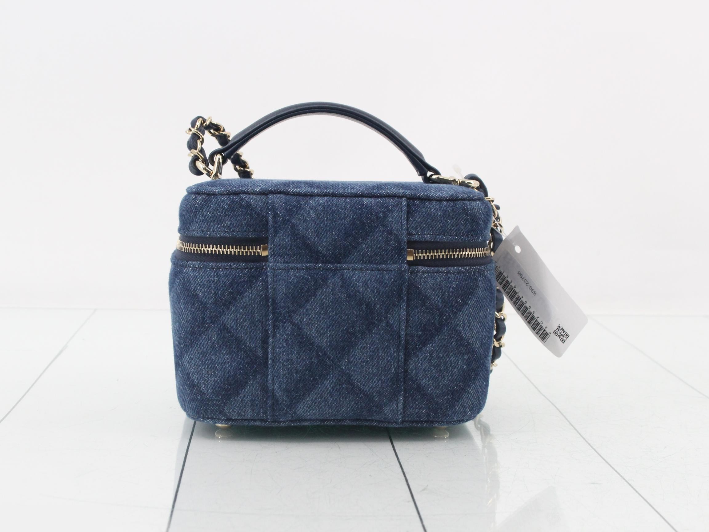 Matelassé Denim Vanity Handbag/Shoulder Bag (2-Way) — view 2