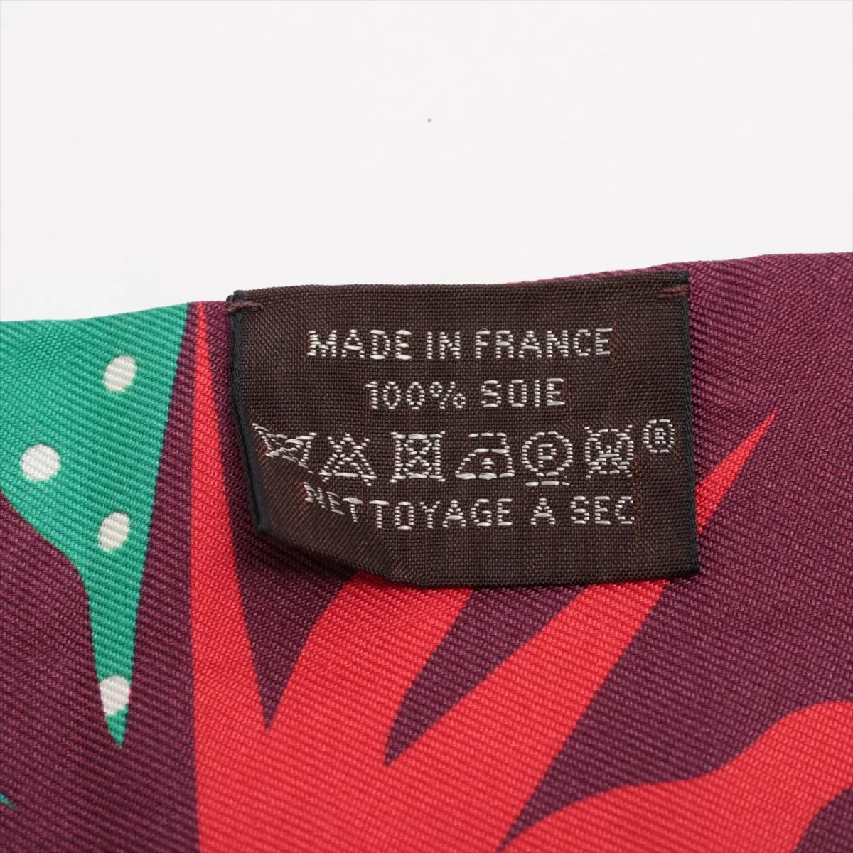 Twilly Astrologie a Pois (Astrology) Dot Scarf, Silk, Red x Green. Shows signs of wear, — view 4