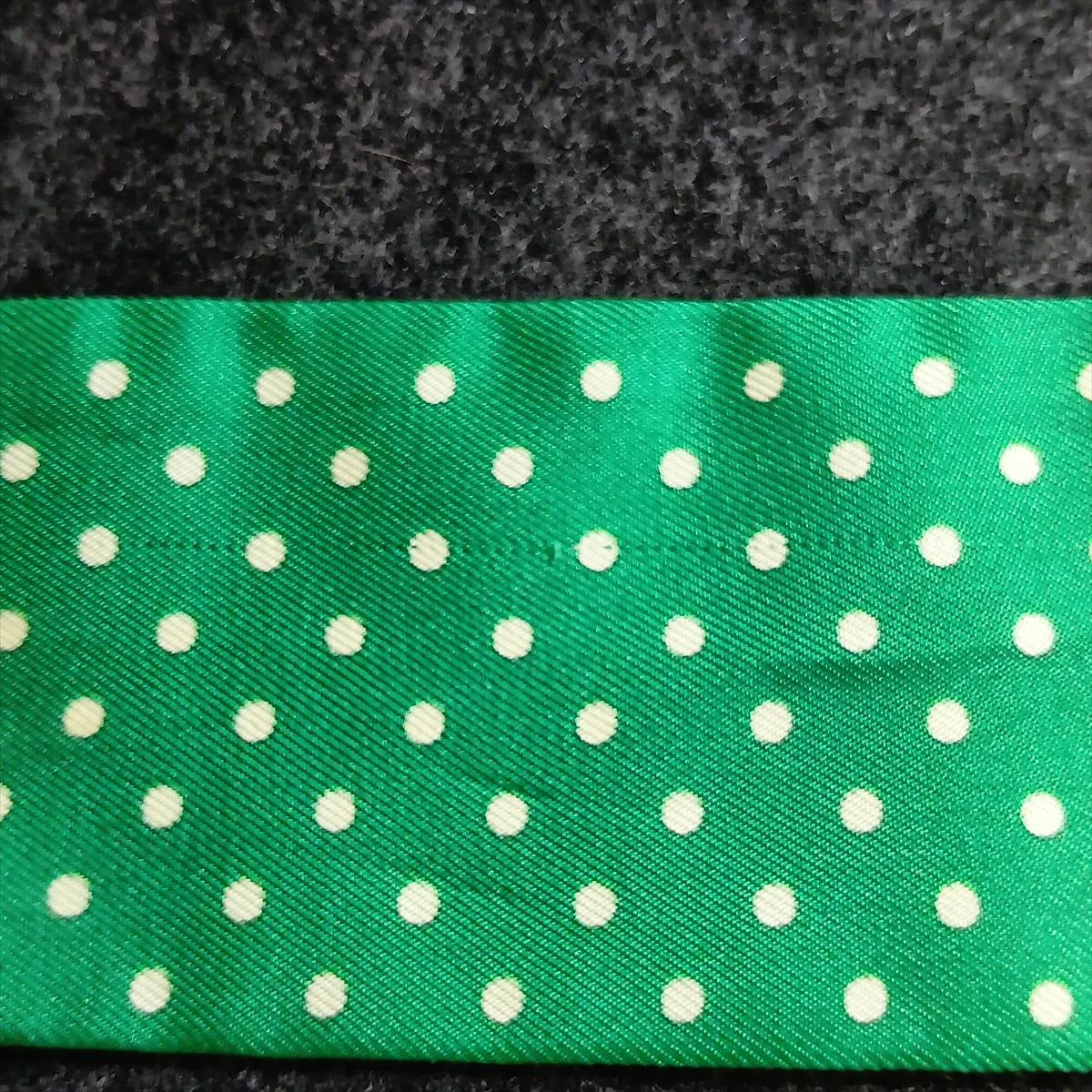 Twilly Astrologie a Pois (Astrology) Dot Scarf, Silk, Red x Green. Shows signs of wear, — view 6