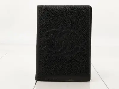 Caviar leather Coco Mark card case
