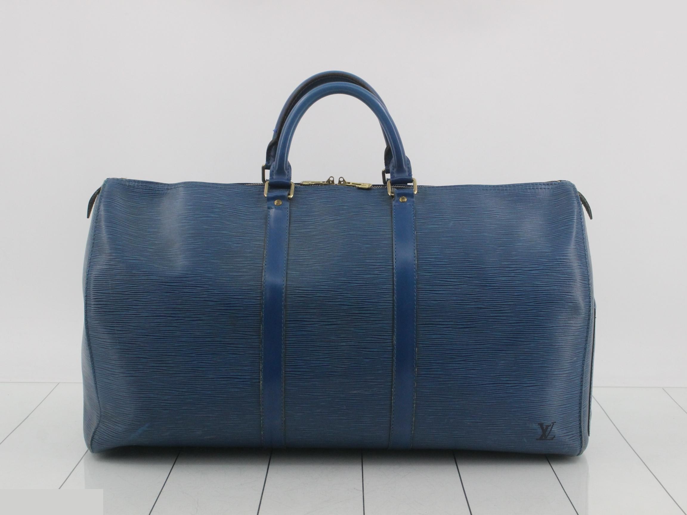 Epi Keepall 50 Toledo Blue Boston Bag — view 2
