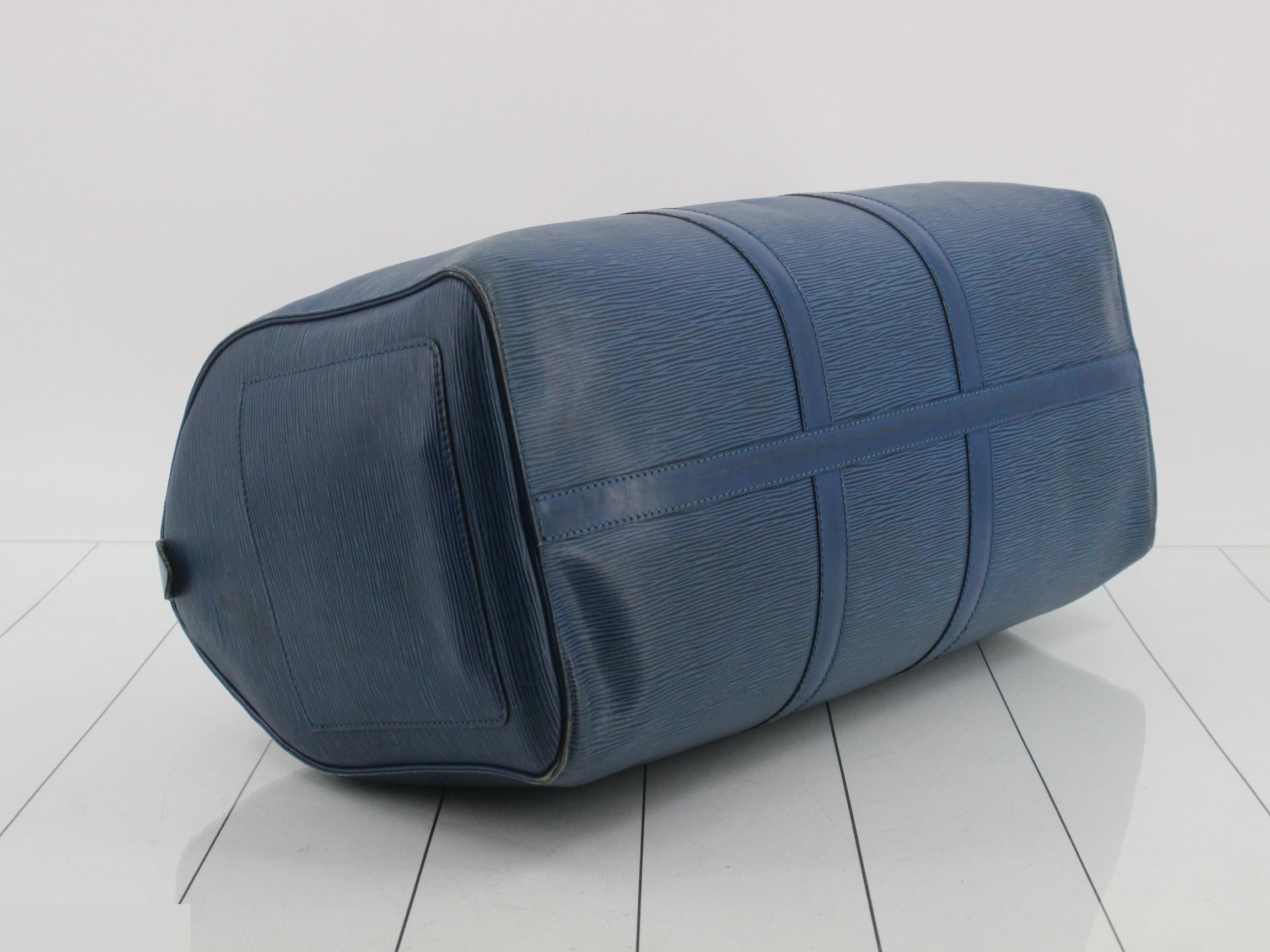 Epi Keepall 50 Toledo Blue Boston Bag — view 5