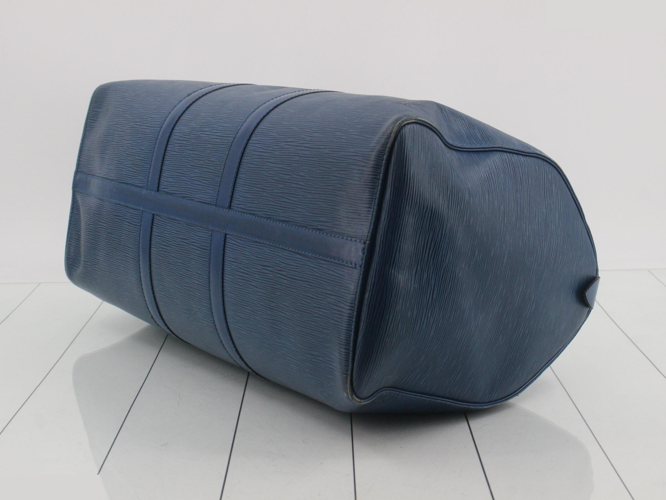 Epi Keepall 50 Toledo Blue Boston Bag — view 6