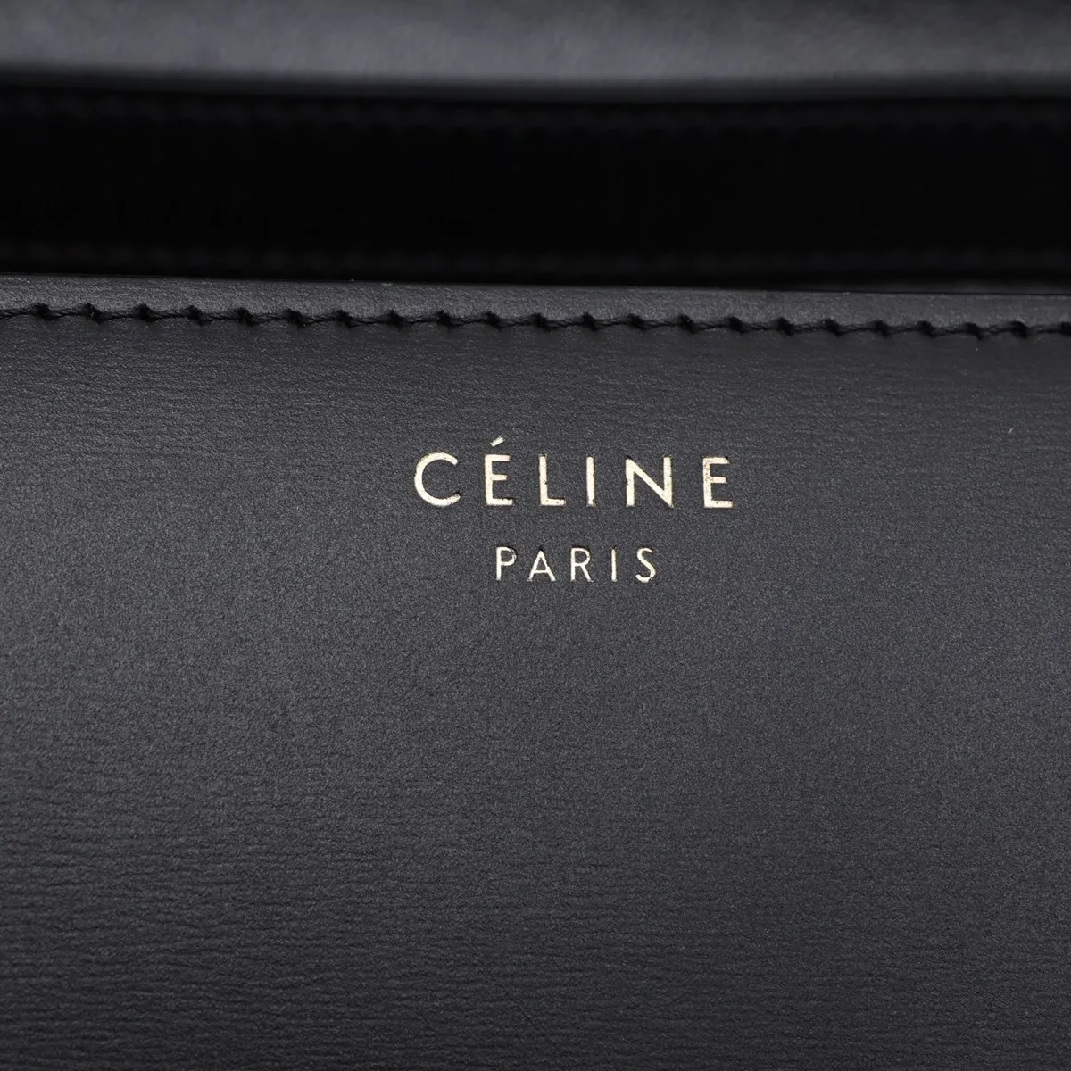 Classic Box Leather Shoulder Bag, Black — view 8