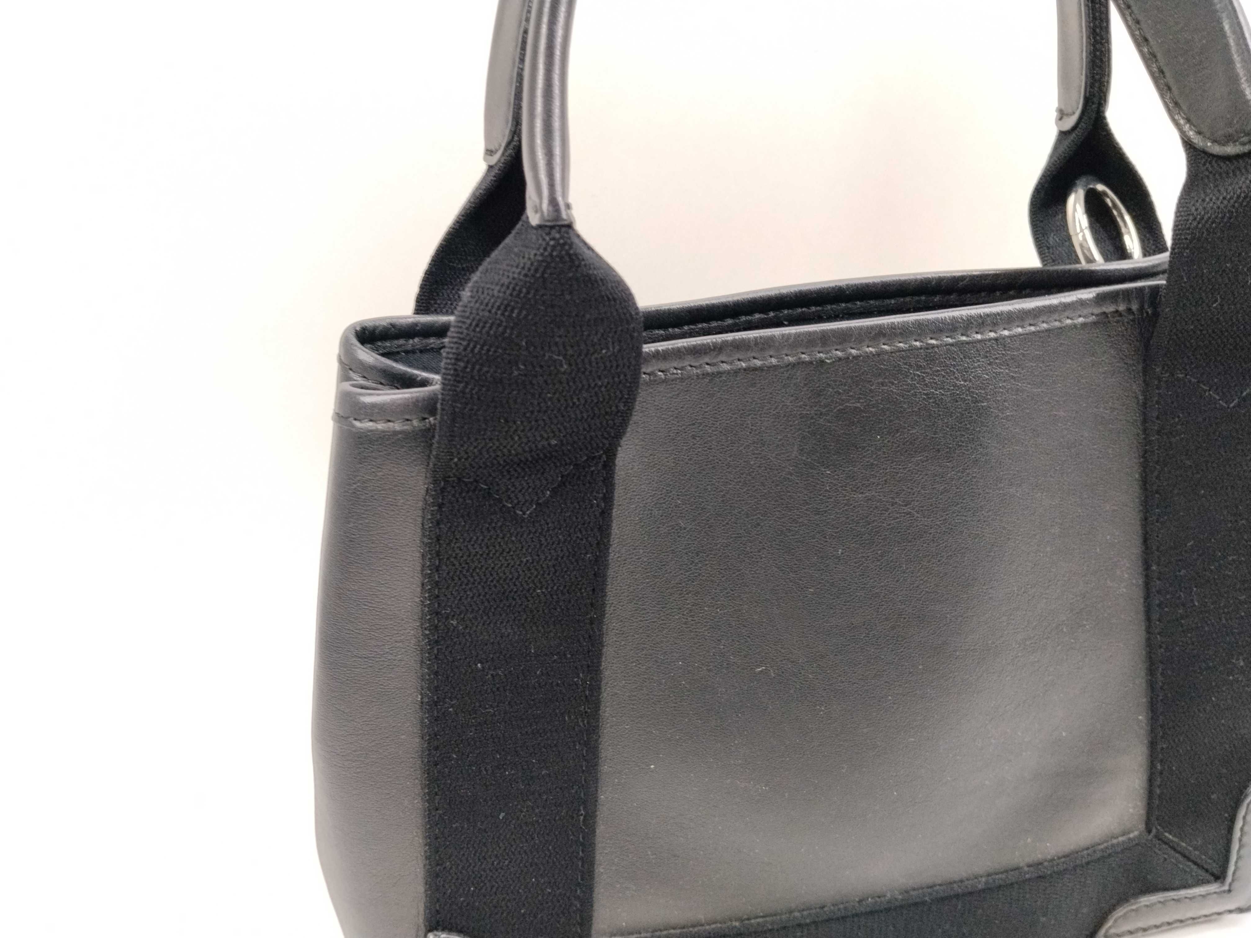 Navy Cabas S Leather Handbag with Pouch, Black Handbag — view 3
