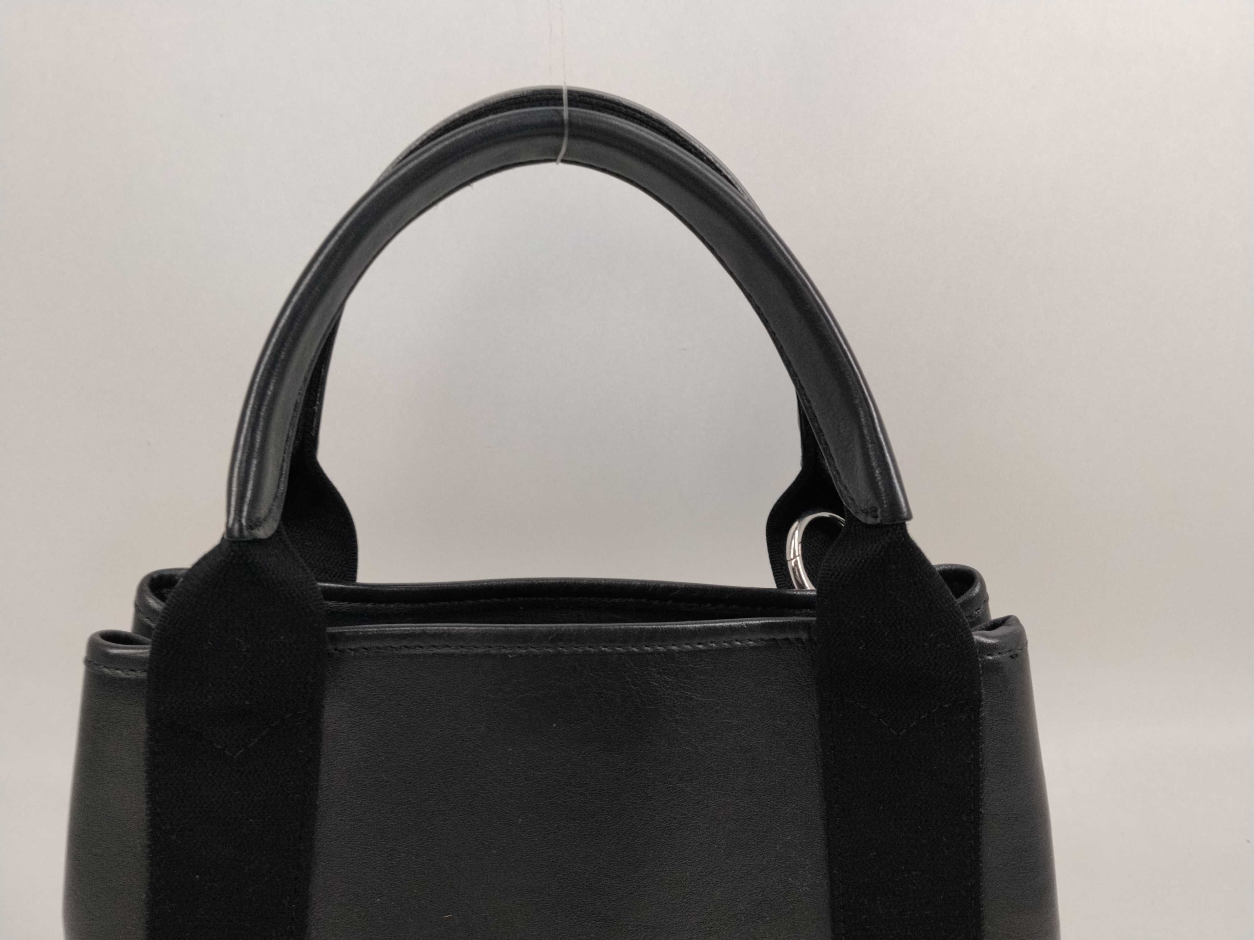Navy Cabas S Leather Handbag with Pouch, Black Handbag — view 4