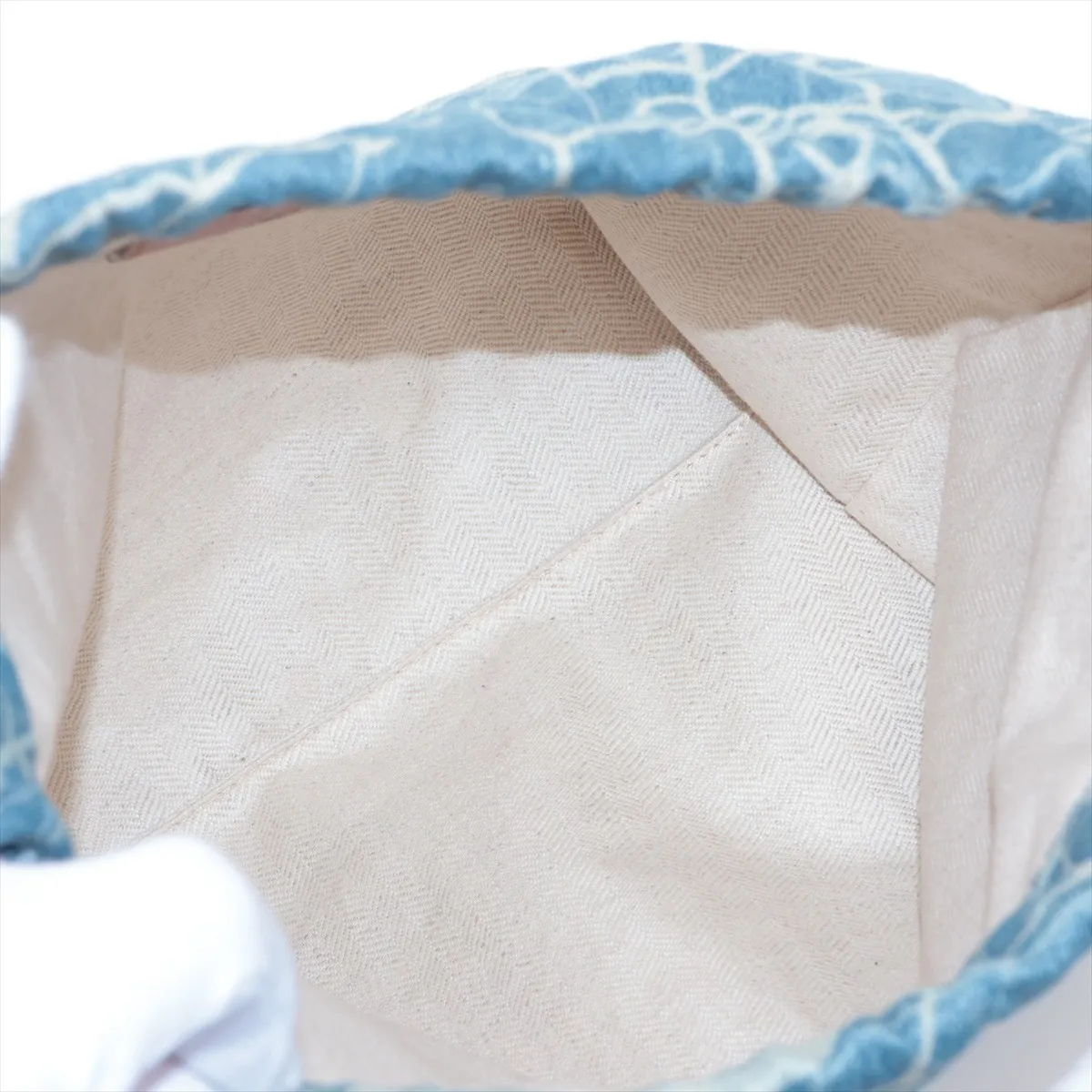 Drawstring Canvas Bag, Blue — view 3