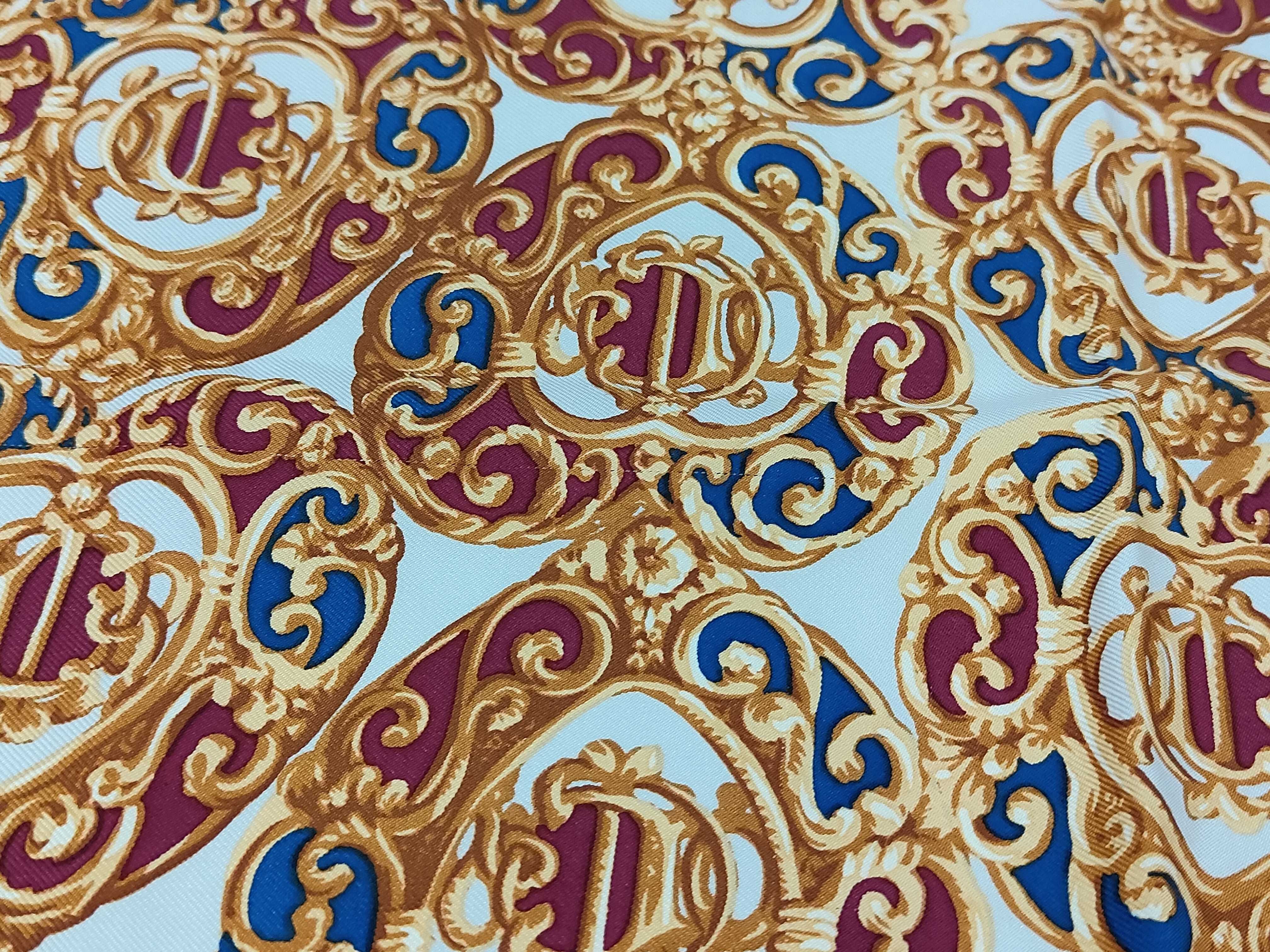 handkerchief/scarf with tag, silk, jewel/jewelry pattern, heart design, large size, other accessories. — view 4