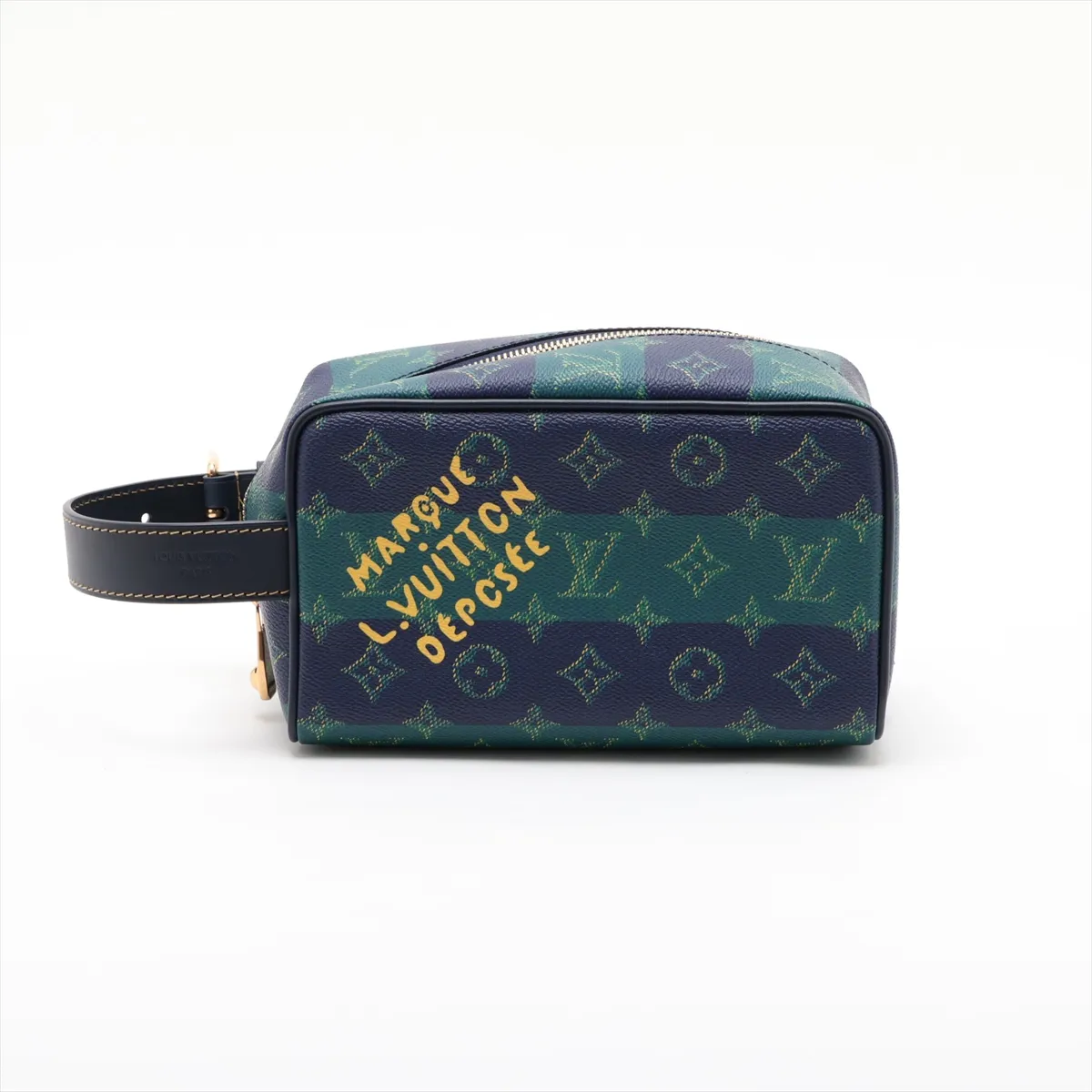 Monogram Heritage Locker Dopp Kit M25902 Navy (RFID detected)