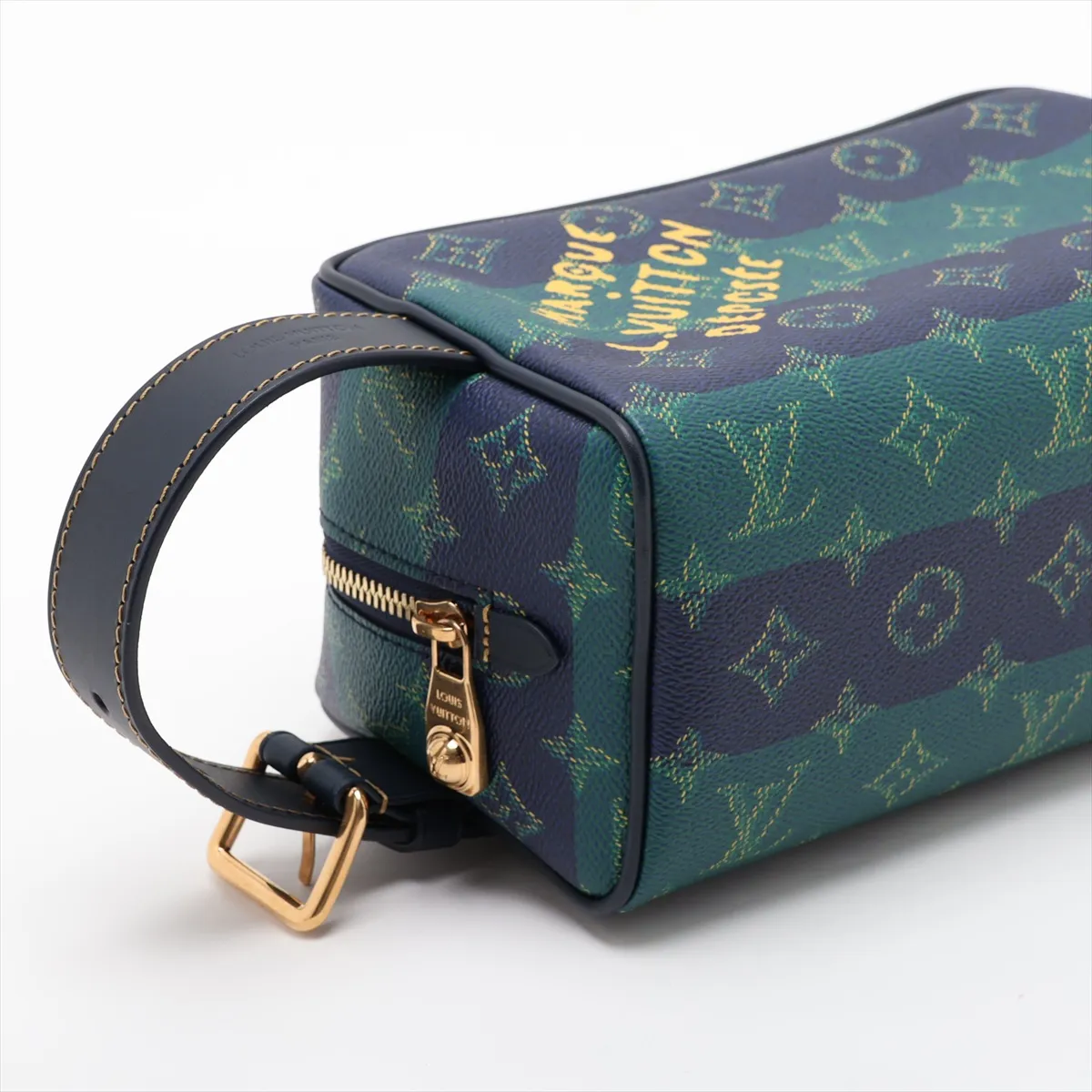 Monogram Heritage Locker Dopp Kit M25902 Navy (RFID detected) — view 4