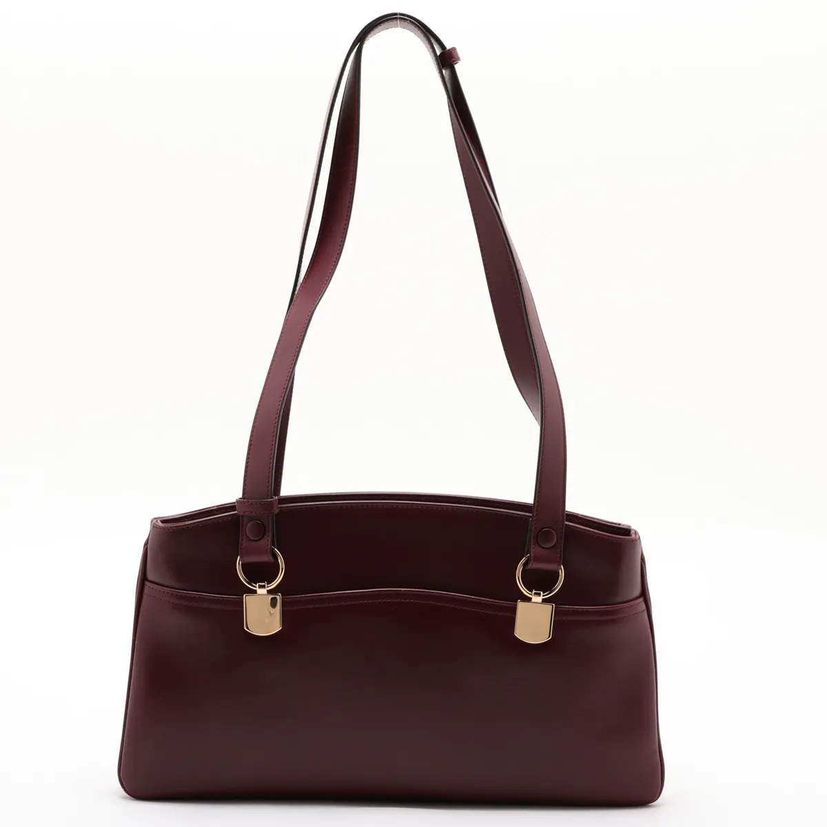 Allie Large Leather Tote Bag, Bordeaux, 550130 — view 2