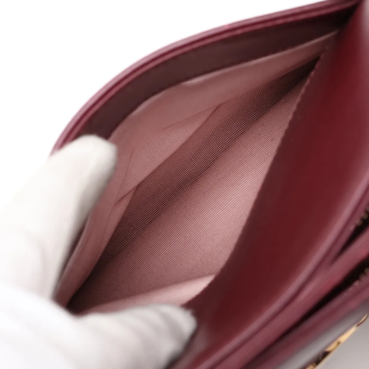 Allie Large Leather Tote Bag, Bordeaux, 550130 — view 11
