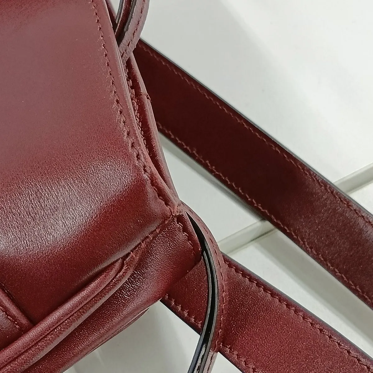 Allie Large Leather Tote Bag, Bordeaux, 550130 — view 13