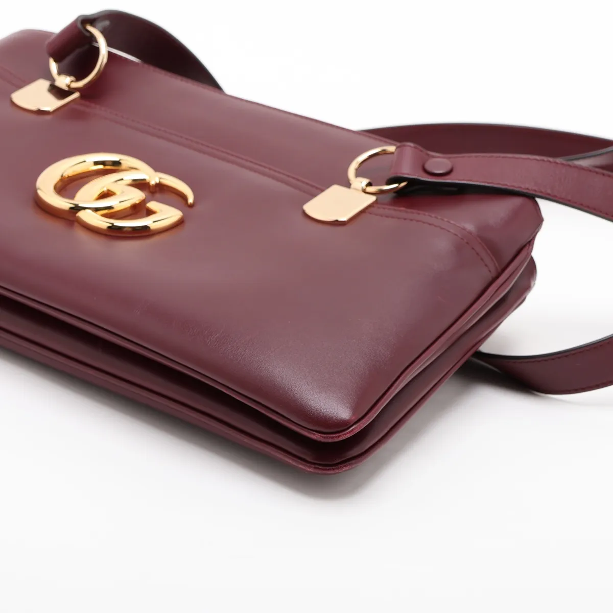 Allie Large Leather Tote Bag, Bordeaux, 550130 — view 3
