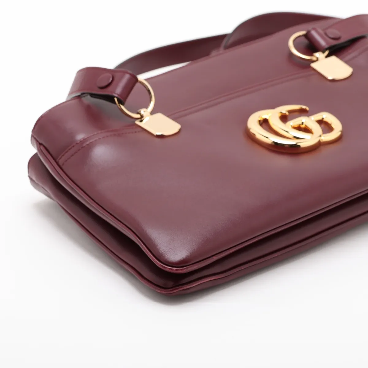 Allie Large Leather Tote Bag, Bordeaux, 550130 — view 4