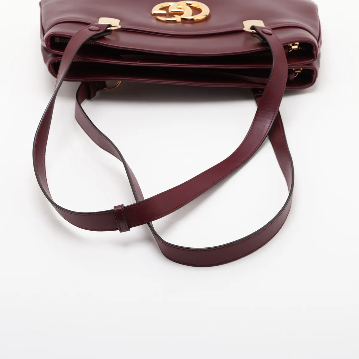 Allie Large Leather Tote Bag, Bordeaux, 550130 — view 5
