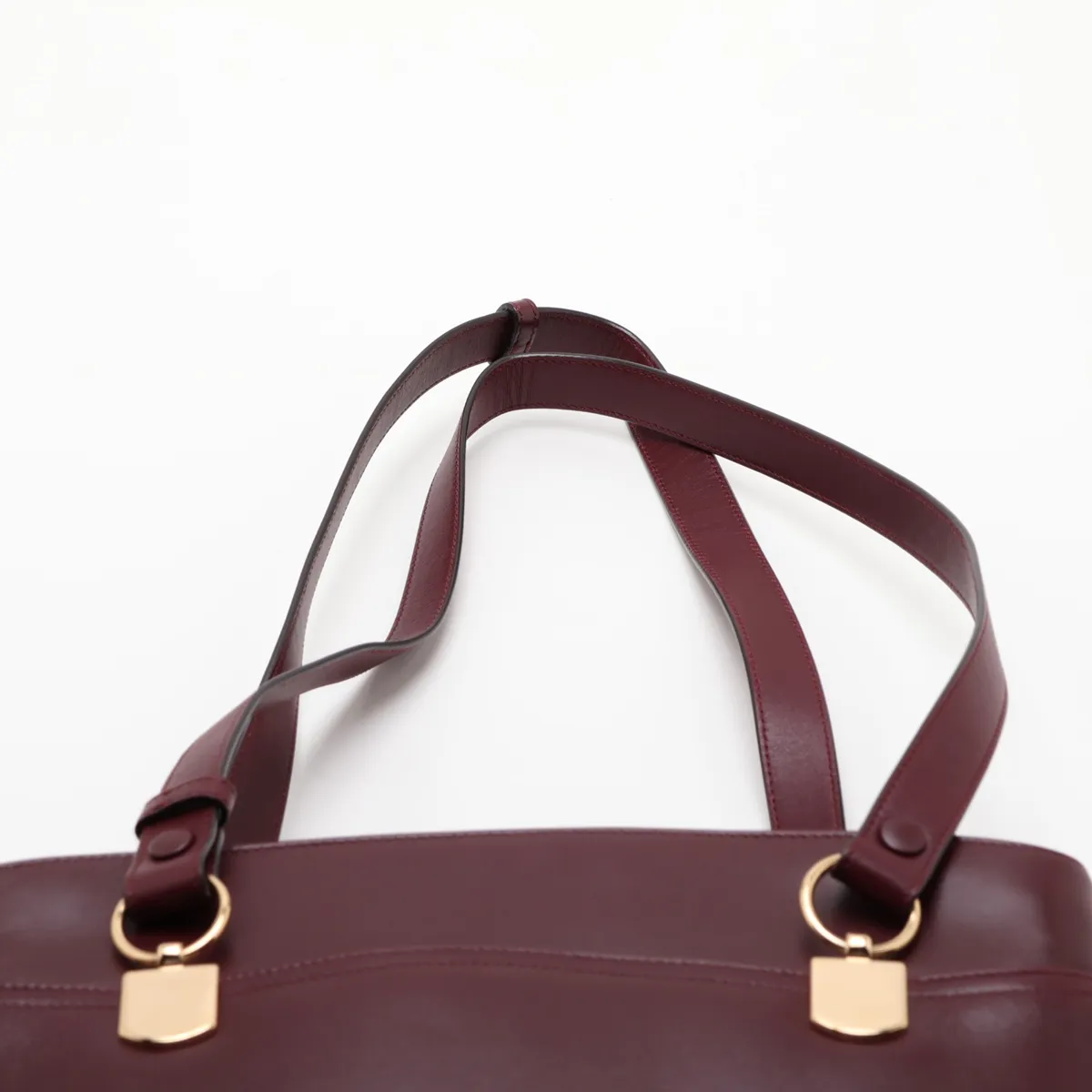 Allie Large Leather Tote Bag, Bordeaux, 550130 — view 6