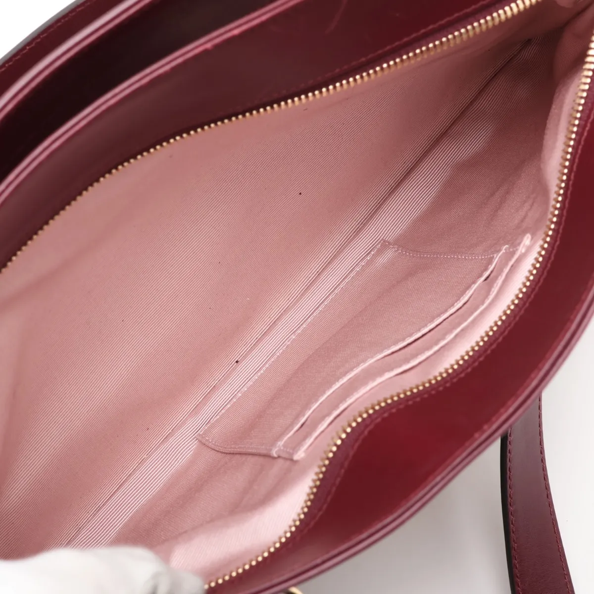 Allie Large Leather Tote Bag, Bordeaux, 550130 — view 7