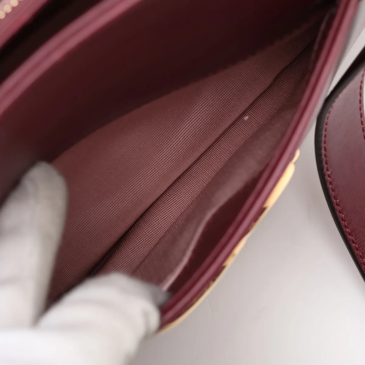 Allie Large Leather Tote Bag, Bordeaux, 550130 — view 10