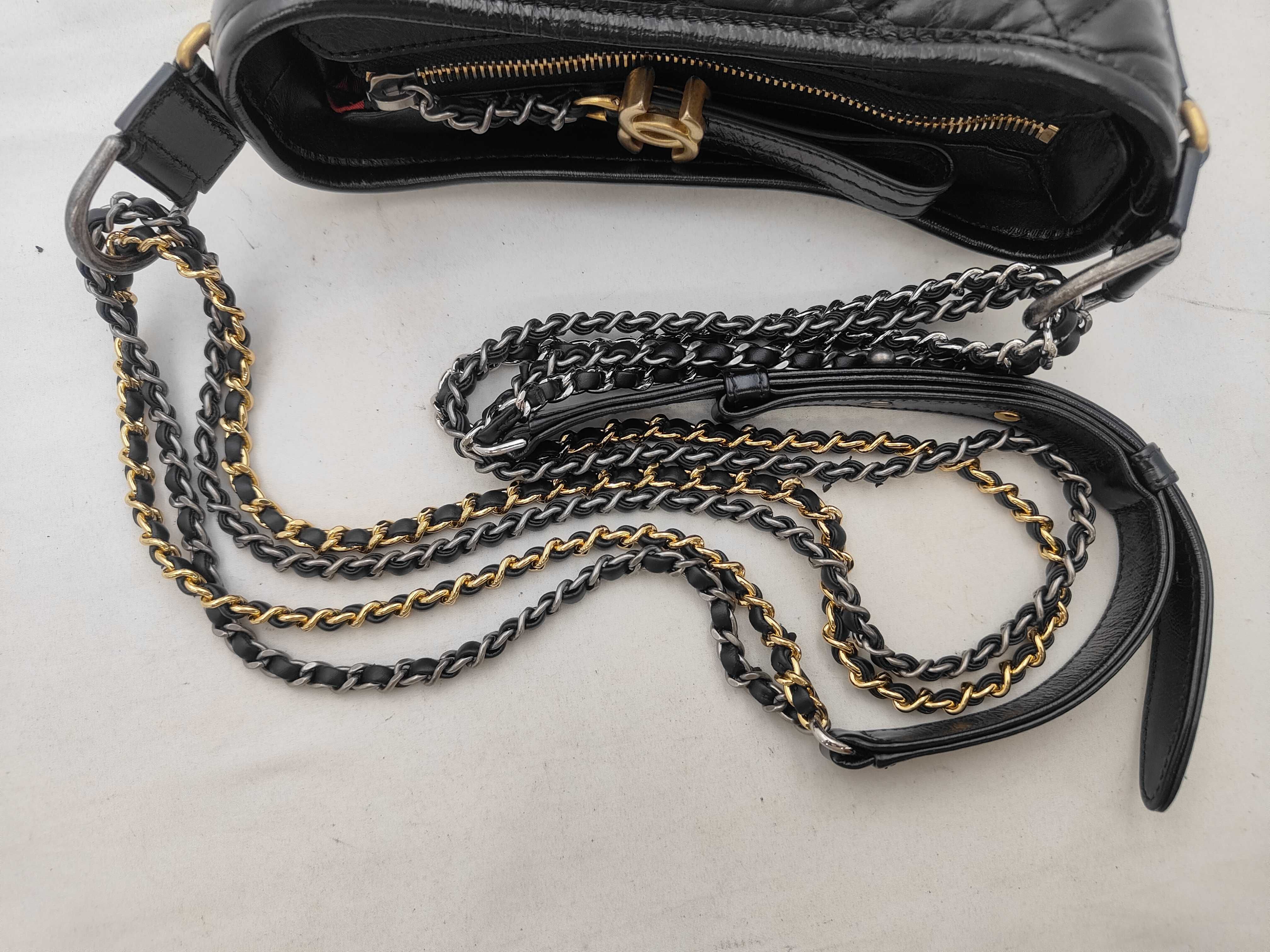 Gabrielle de Chanel Hobo Bag Small Black Aged Calf Leather No. 28 Shoulder Bag — view 3