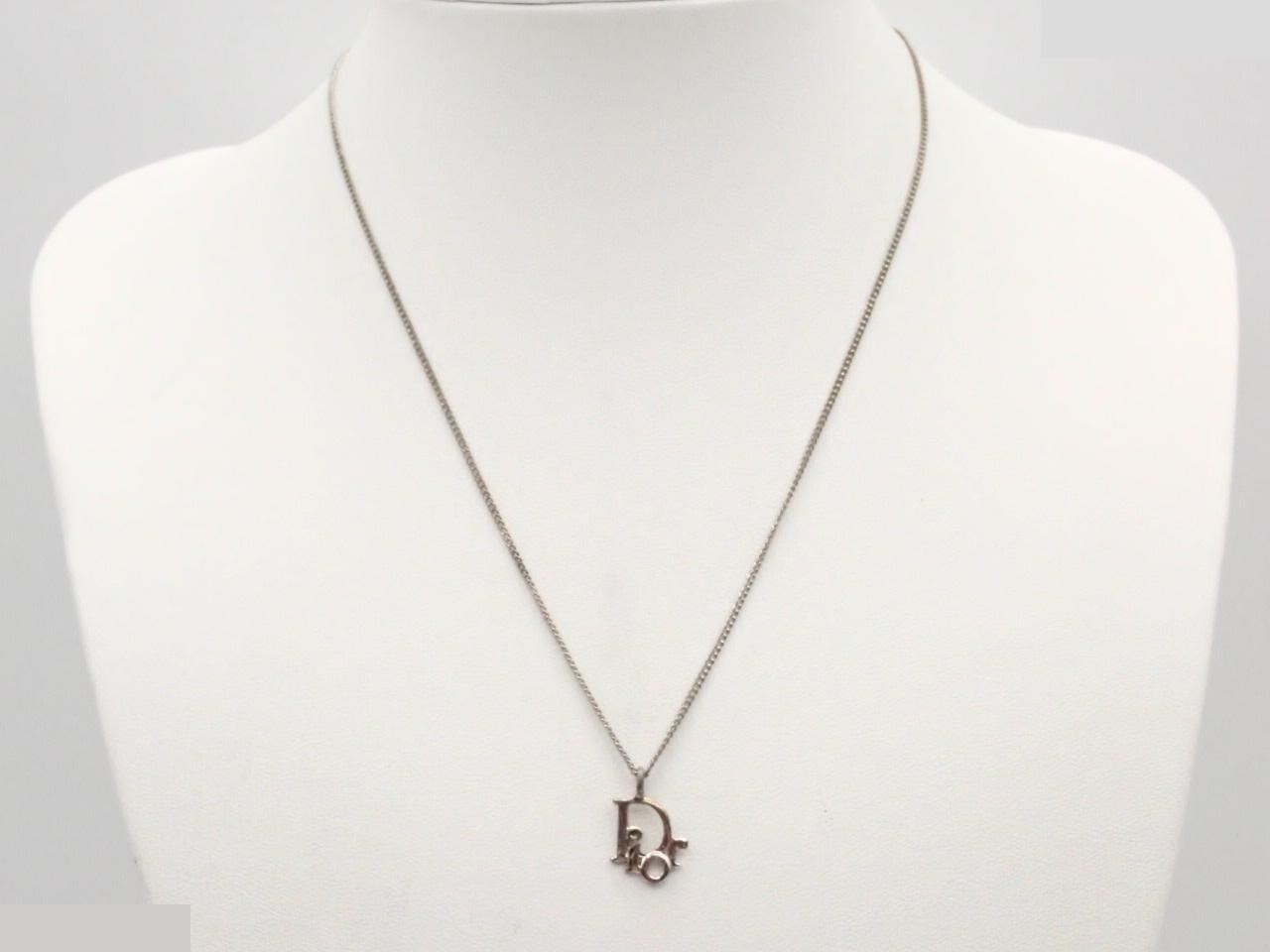 Logo necklace, silver, chain approximately 44cm — view 3