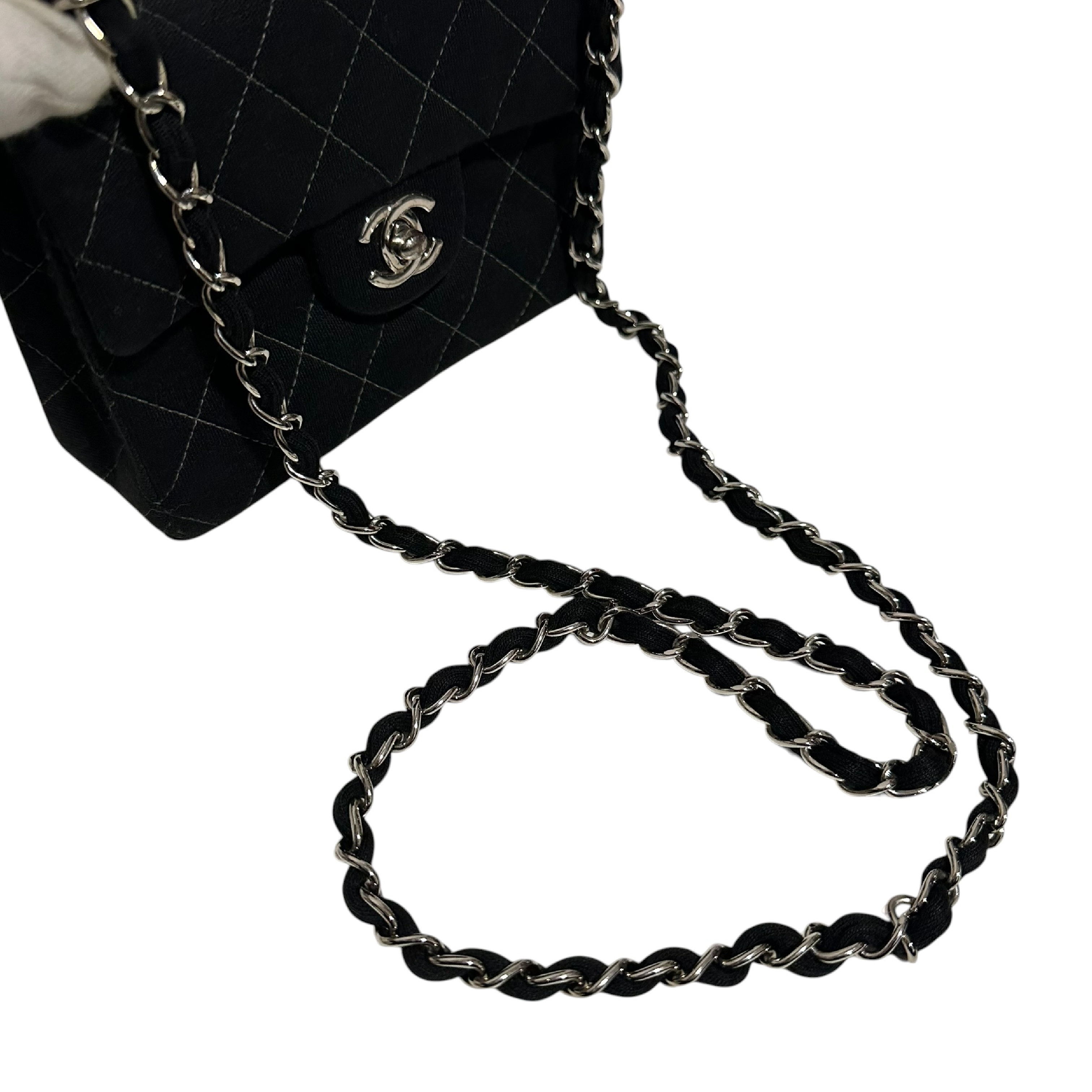 Matelassé 17 Coco Mark Single Flap Single Chain Shoulder Bag Black Silver 5887007 Shoulder Bag — view 10