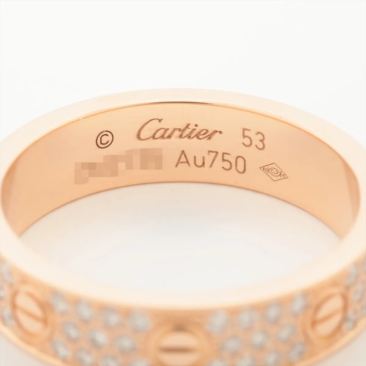 Love SM Pave Diamond Ring 750(PG) 4.6g 53 DMZ735 Ddent — view 3