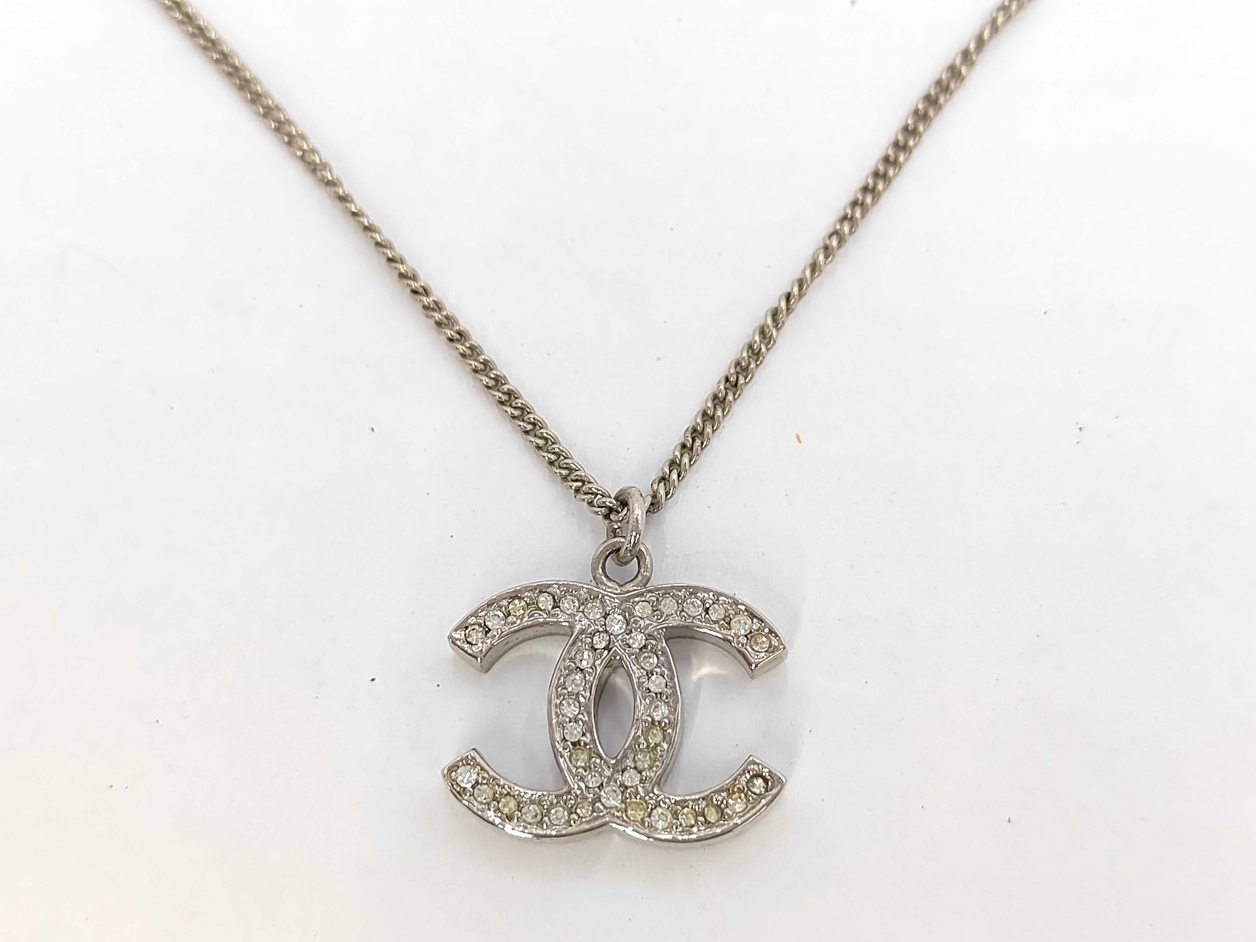 Coco Rhinestone Necklace (Silver) — view 2