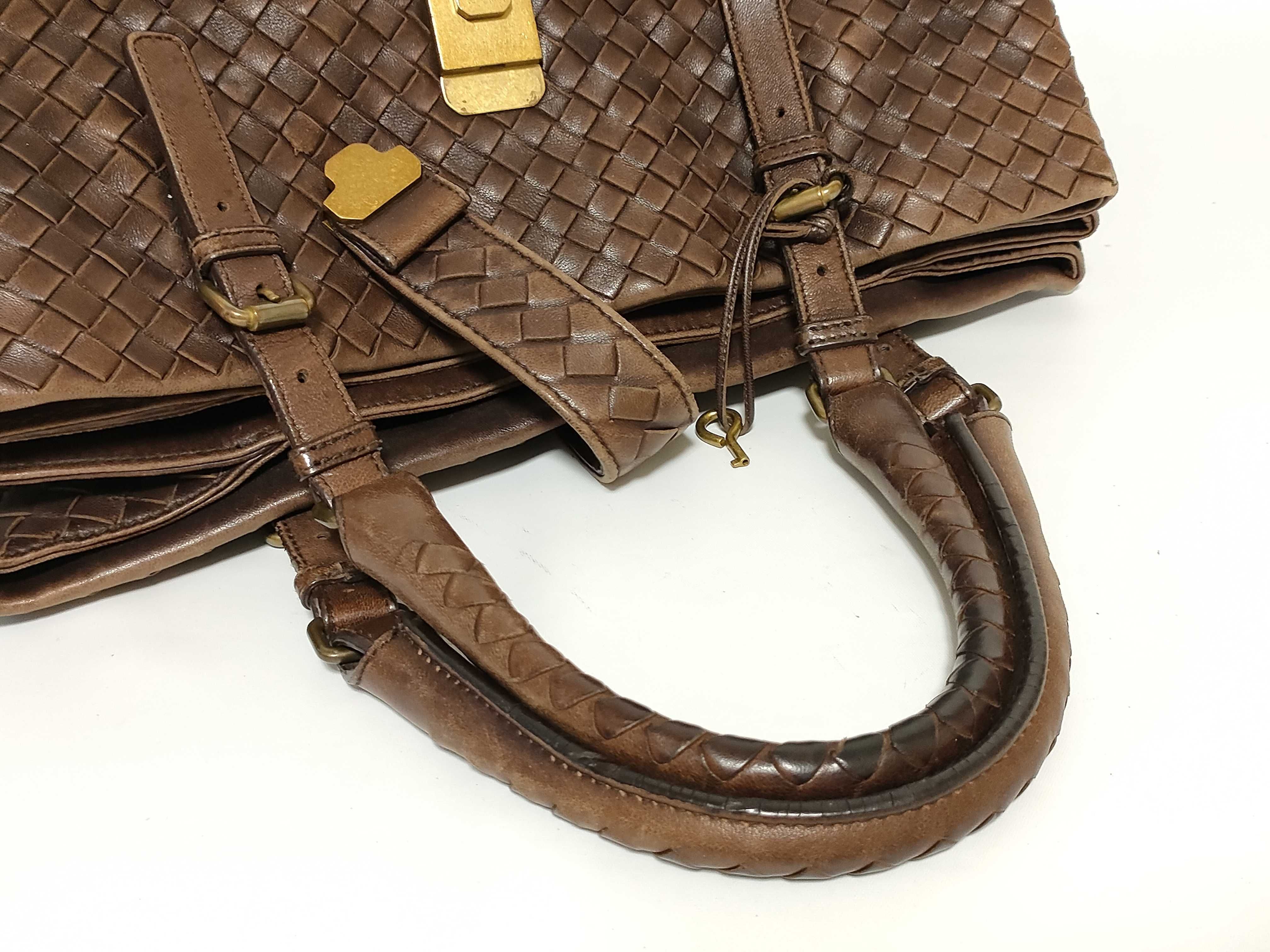 Intrecciato KR - Roma Leather Handbag Brown 171265 Handbag — view 3