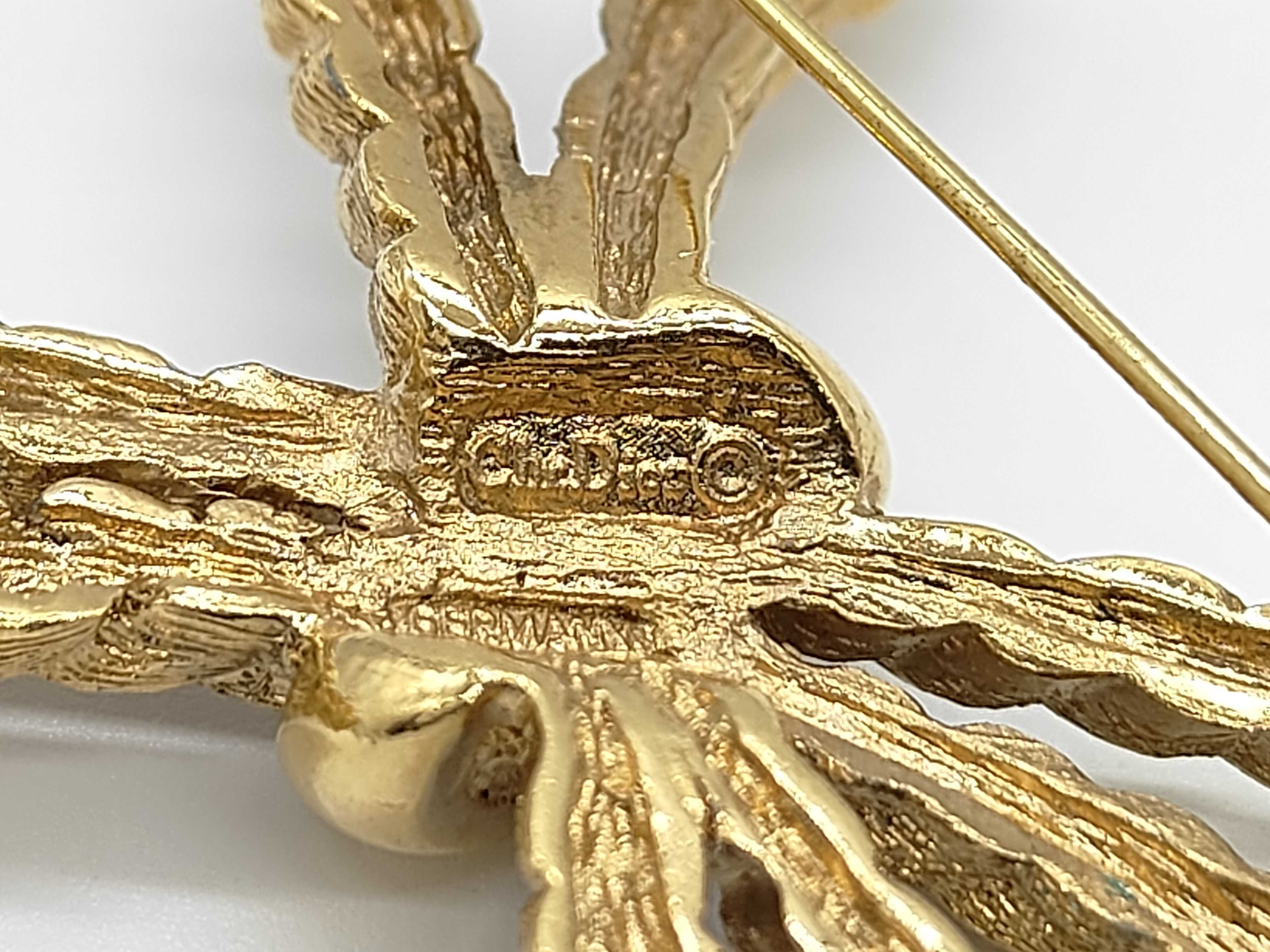 Vintage Ribbon Rope Gold Brooch — view 4